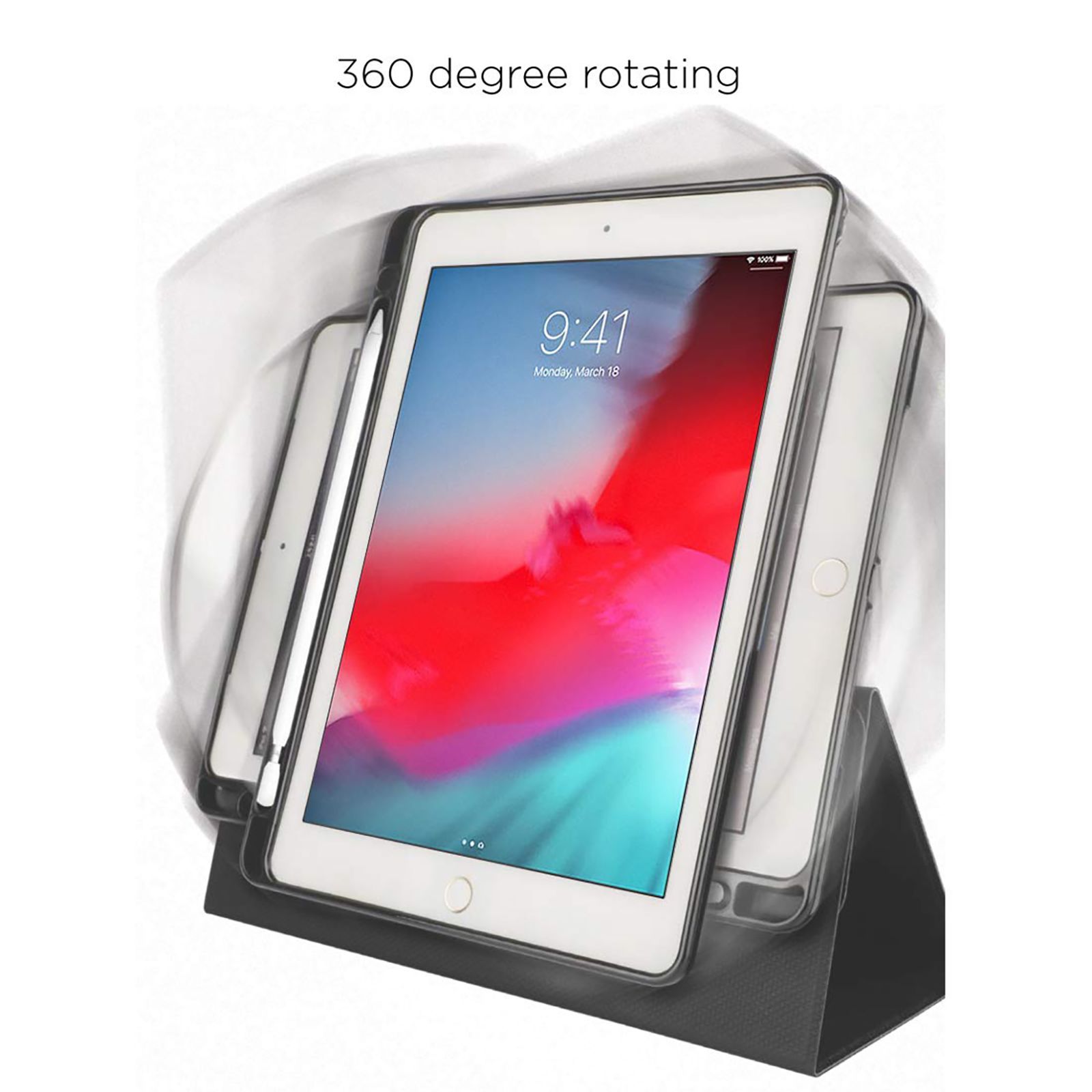 stuffcool Tourner PU Leather Flip Cover for Apple 10.5 Inch iPad Pro (360 Degree Rotating, Black) stuffcool Tourner PU Leather Flip Cover for Apple 10.5 Inch iPad Pro (360 Degree Rotating, Black)_9