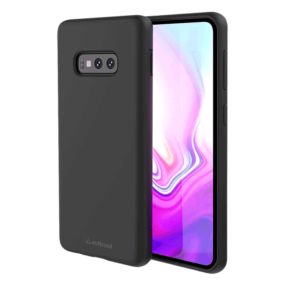 stuffcool Silo Soft Silicone Back Cover for Samsung Galaxy S10e (Camera Protection, Black)_1