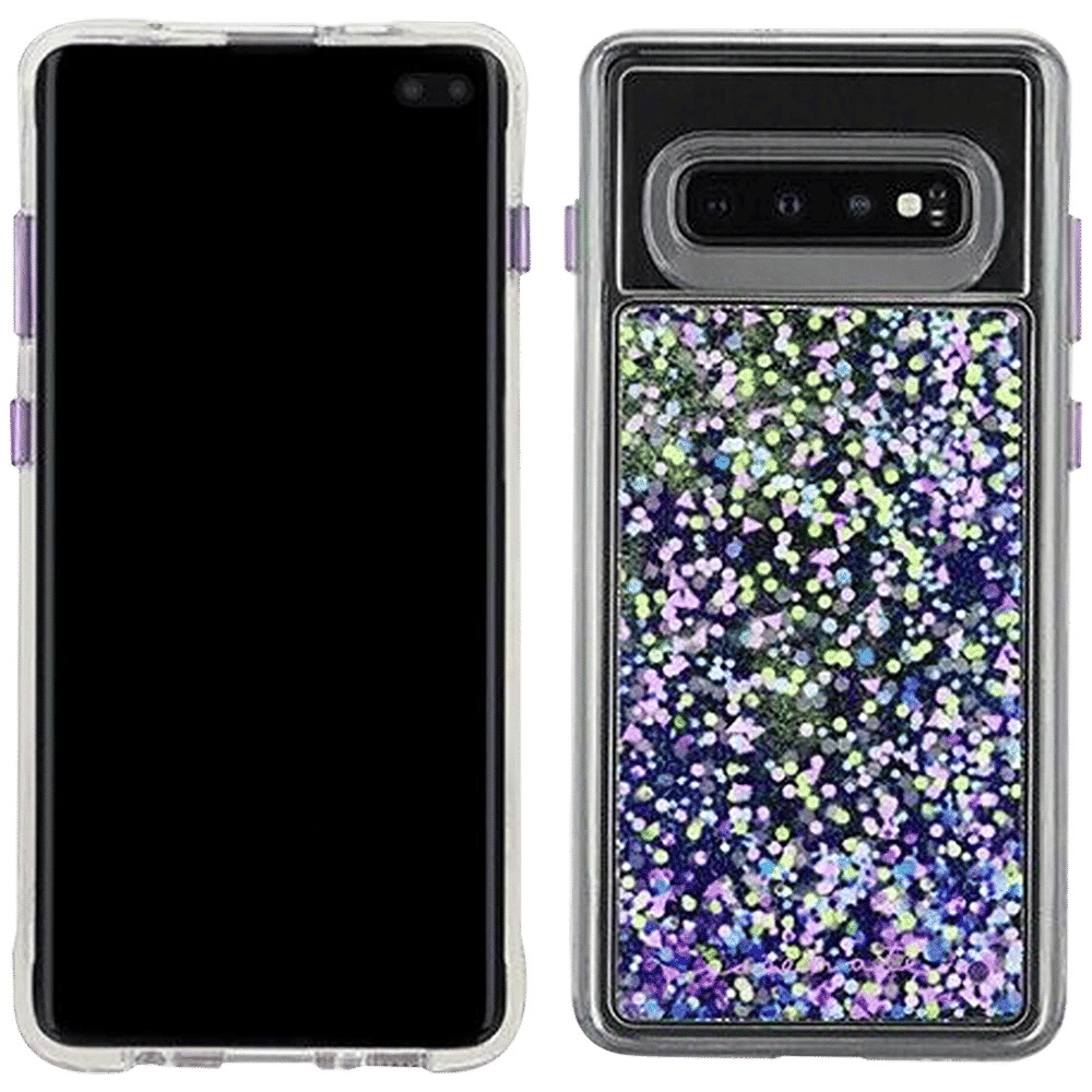 Case-Mate Waterfall Glitter Polycarbonate Back Cover for Samsung Galaxy S10 (Drop Protection, Purple Glow)_1