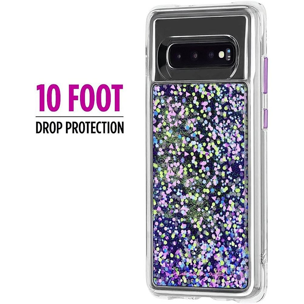 Case-Mate Waterfall Glitter Polycarbonate Back Cover for Samsung Galaxy S10 (Drop Protection, Purple Glow)_8