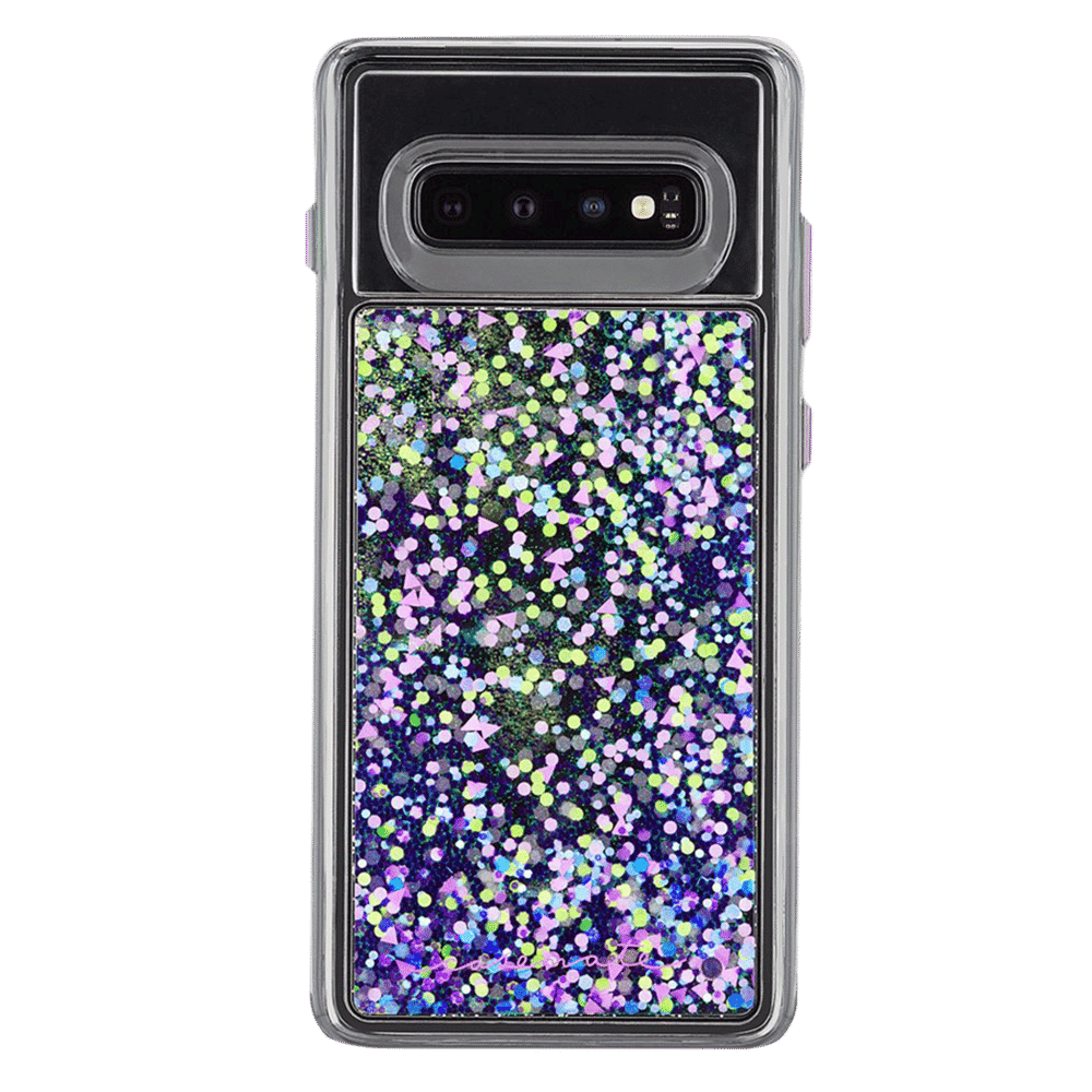 Case-Mate Waterfall Glitter Polycarbonate Back Cover for Samsung Galaxy S10 (Drop Protection, Purple Glow)_4