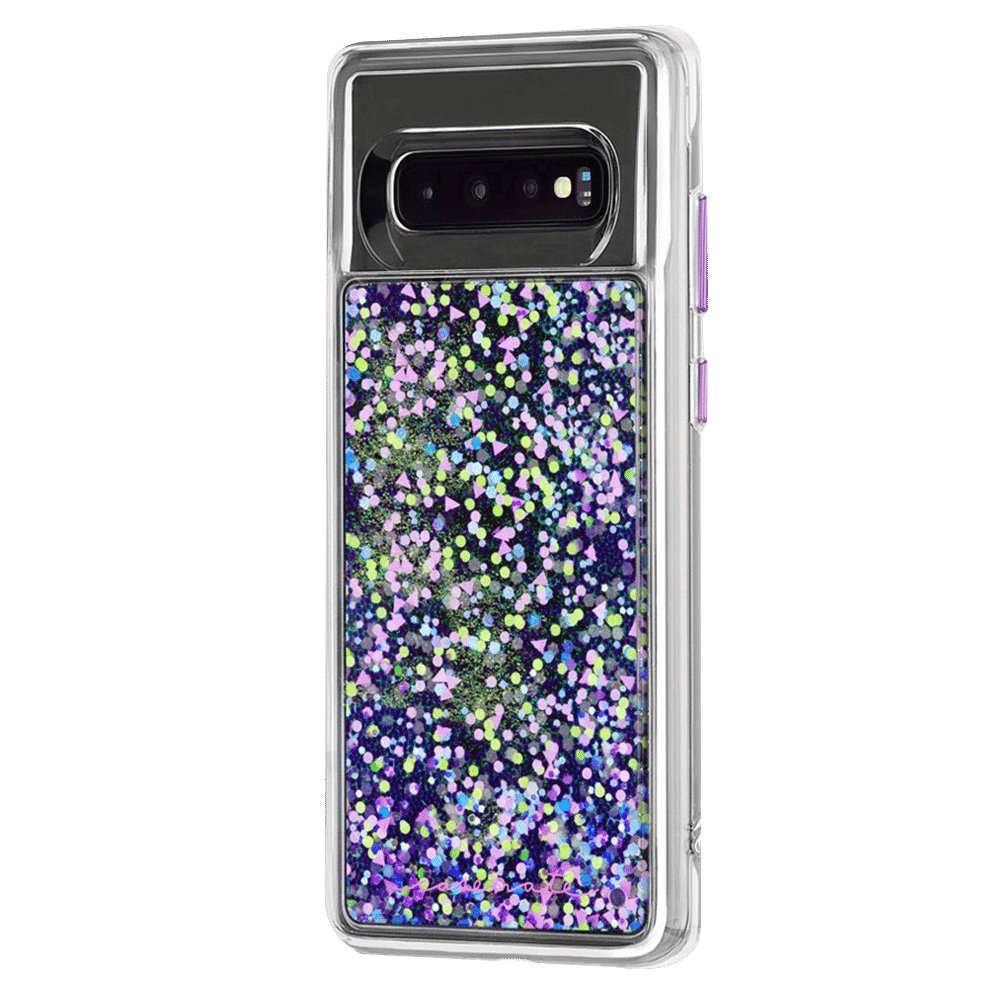Case-Mate Waterfall Glitter Polycarbonate Back Cover for Samsung Galaxy S10 (Drop Protection, Purple Glow)_5