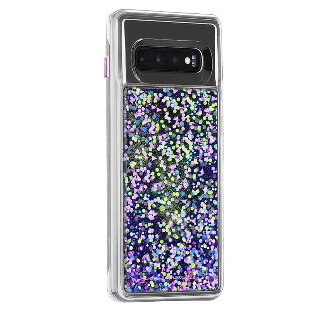 Case-Mate Waterfall Glitter Polycarbonate Back Cover for Samsung Galaxy S10 (Drop Protection, Purple Glow)_6