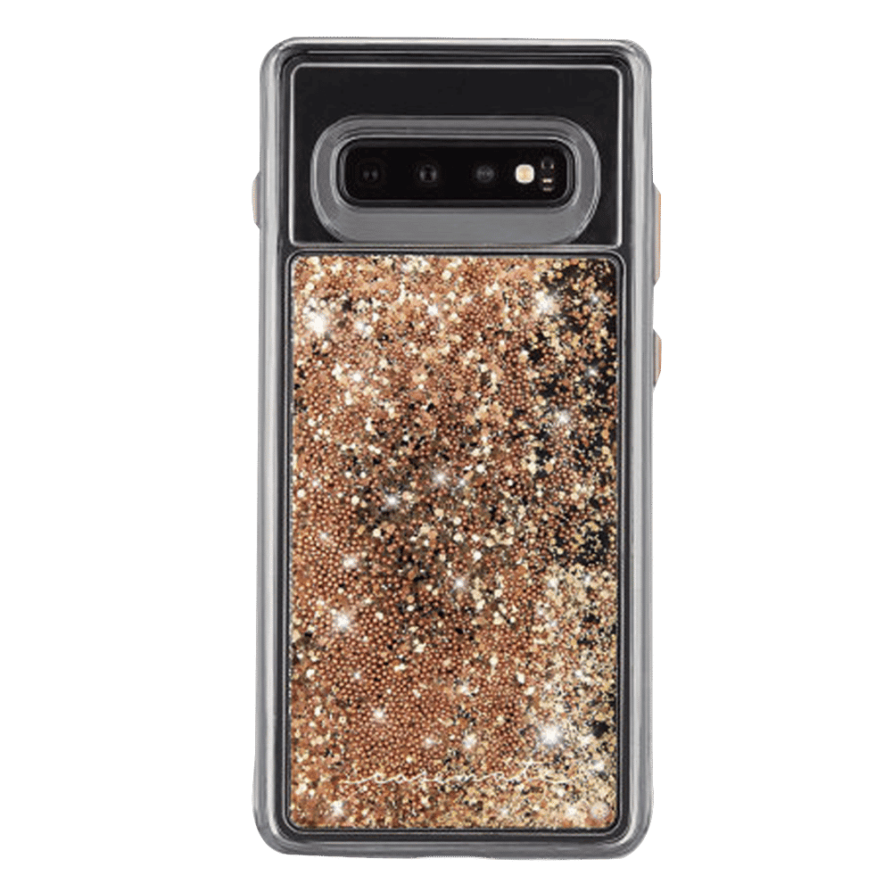 Case-Mate Waterfall Glitter Polycarbonate Back Cover for Samsung Galaxy S10 (Drop Protection, Gold)_1