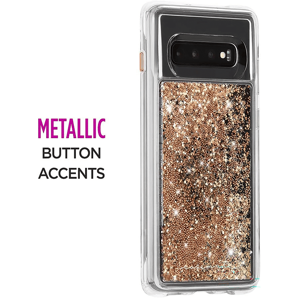 Case-Mate Waterfall Glitter Polycarbonate Back Cover for Samsung Galaxy S10 (Drop Protection, Gold)_8