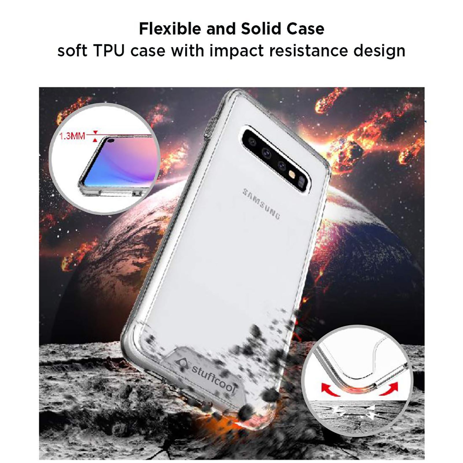 stuffcool Ice Hard Plastic Back Cover for Samsung Galaxy S10 (Raised Lip Protection, Transparent)_7