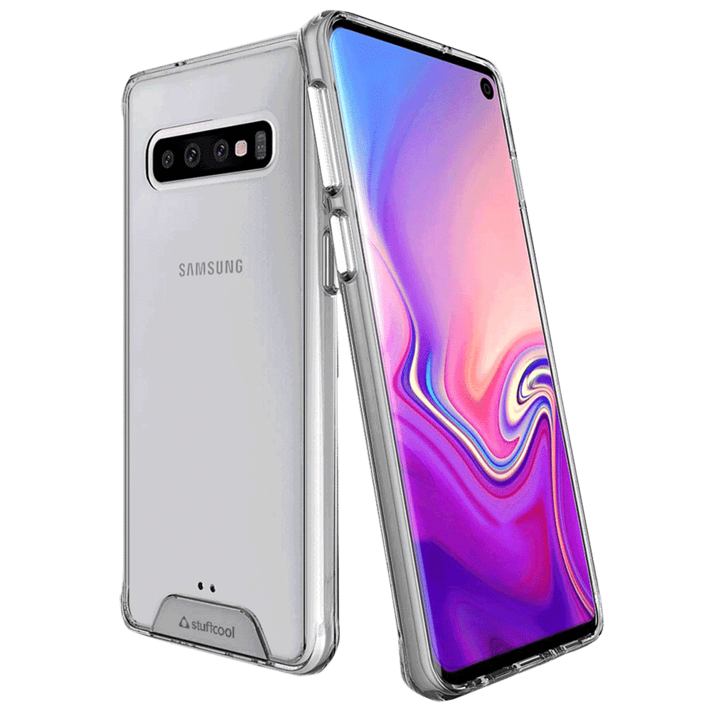 stuffcool Ice Hard Plastic Back Cover for Samsung Galaxy S10 (Raised Lip Protection, Transparent)_4