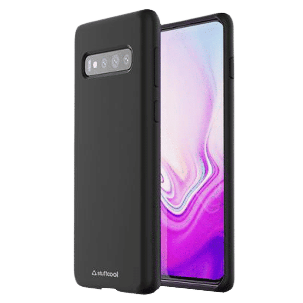 stuffcool Silo Soft Silicone Back Cover for Samsung Galaxy S10 Plus (Camera Protection, Black)_3