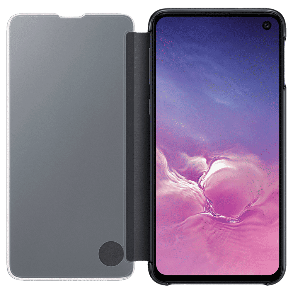 SAMSUNG Clear View Plastic Flip Cover for Galaxy S10e (Scratch Resistant, Black)_3