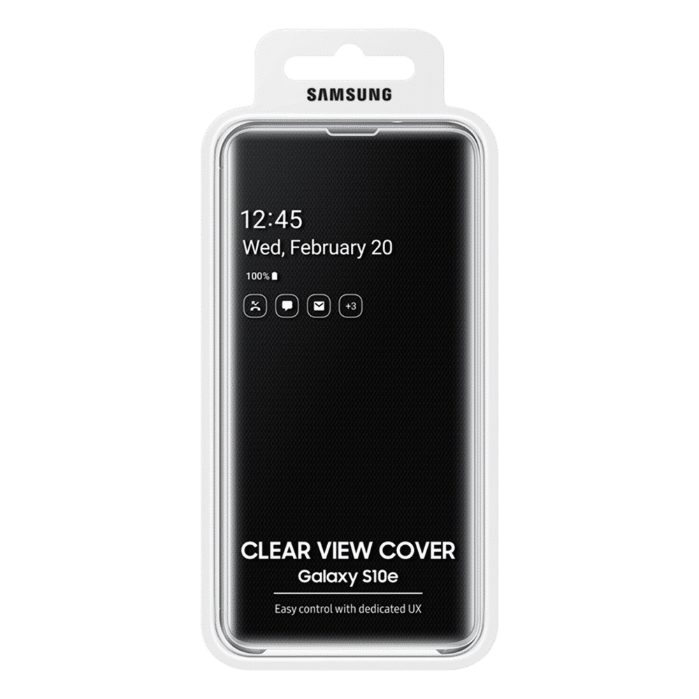 SAMSUNG Clear View Plastic Flip Cover for Galaxy S10e (Scratch Resistant, Black)_5