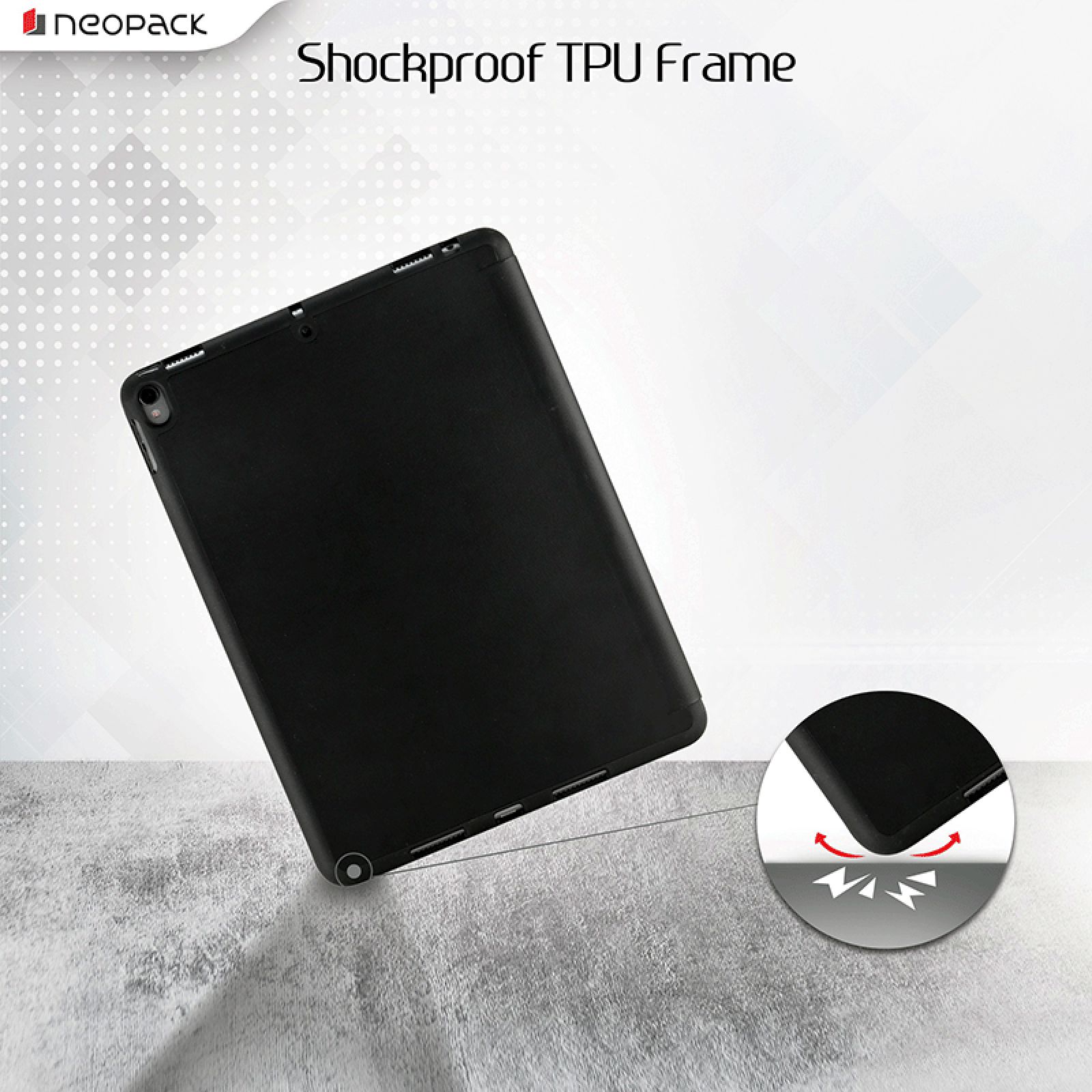 neopack Delta Artificial Leather Flip Cover for Apple iPad Air (Shock Resistant, Black)_8