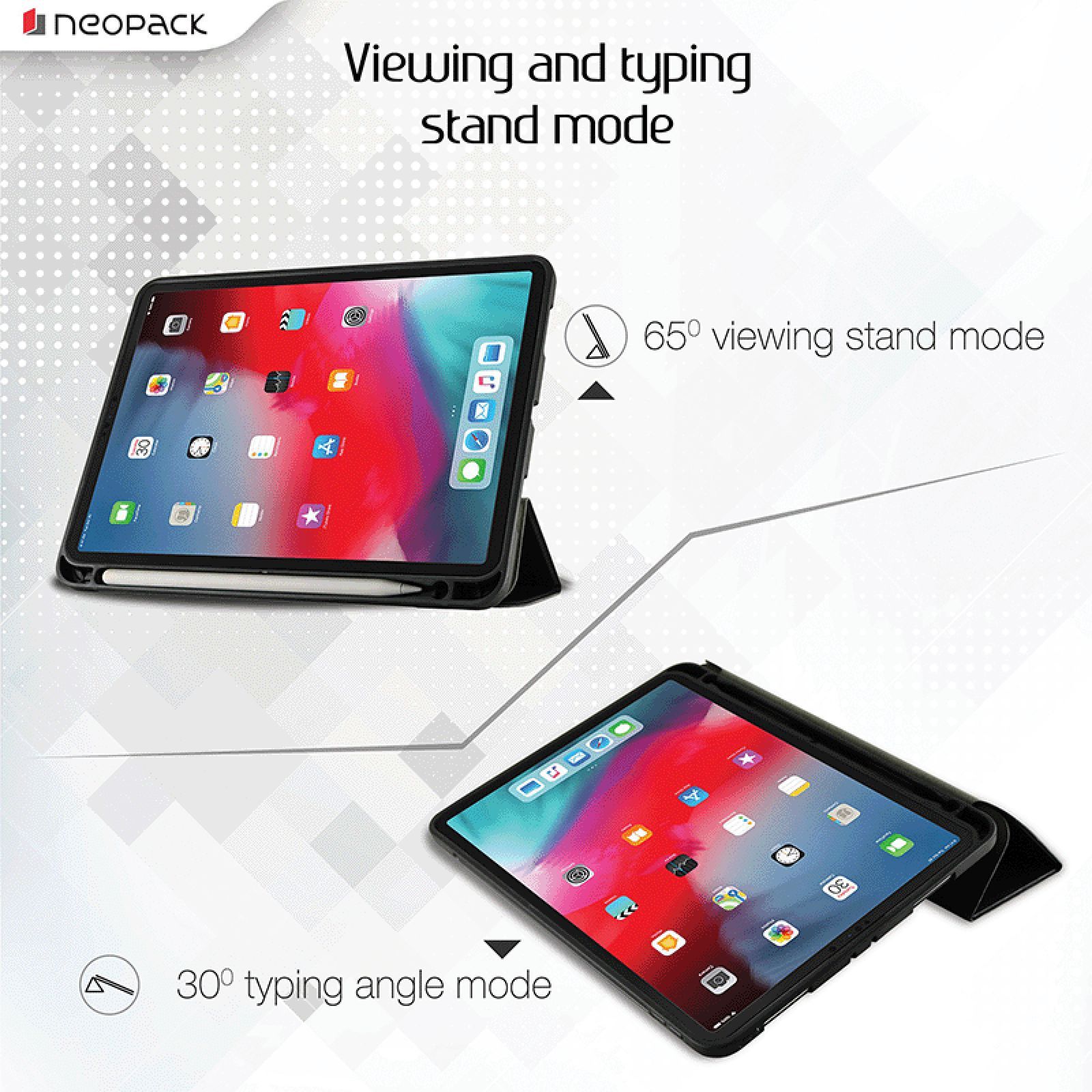 neopack Delta Artificial Leather Flip Cover for Apple iPad Air (Shock Resistant, Black)_9