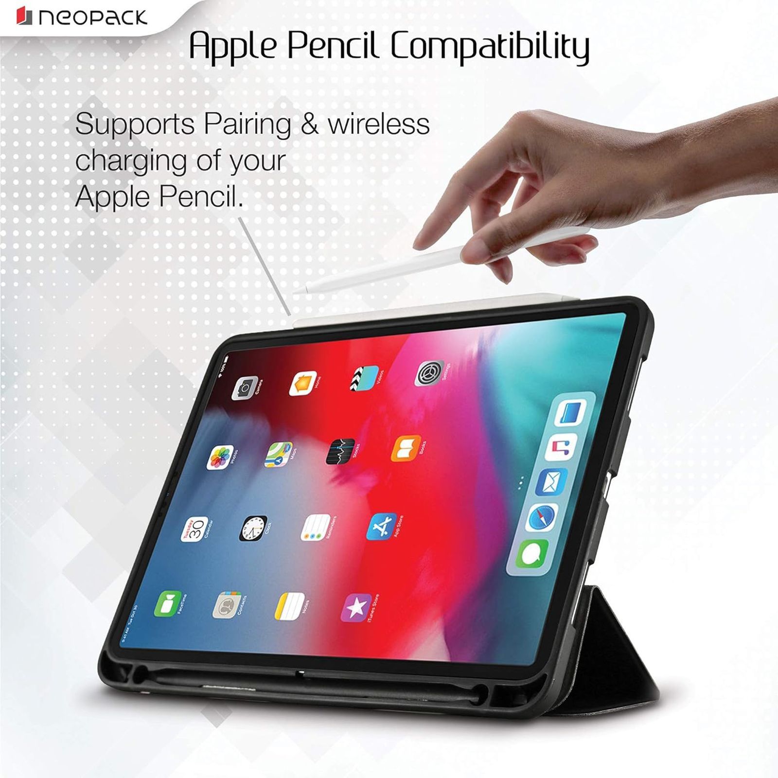 neopack Delta Artificial Leather Flip Cover for Apple iPad Air (Shock Resistant, Black)_12