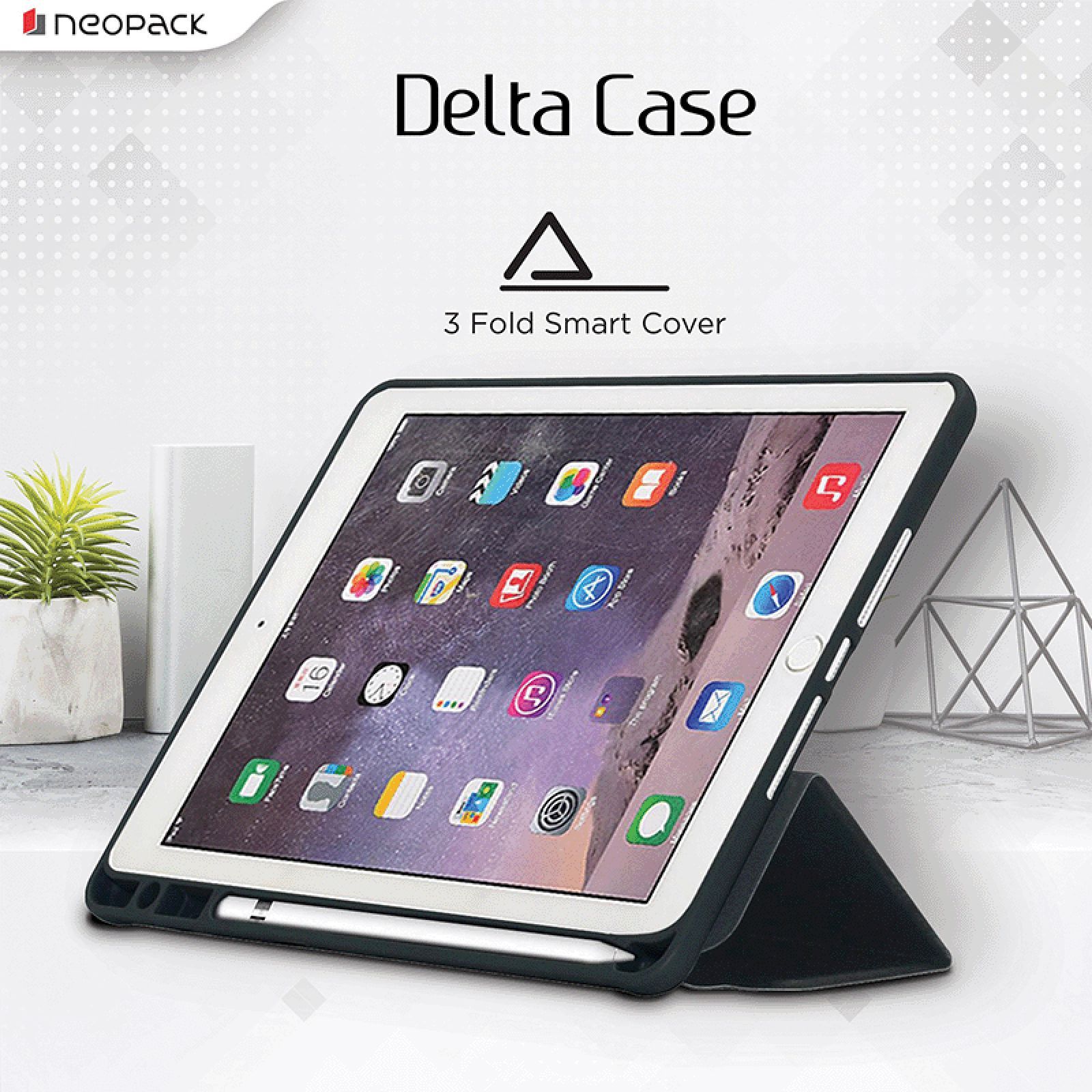 neopack Delta Artificial Leather Flip Cover for Apple iPad Air (Shock Resistant, Black)_5