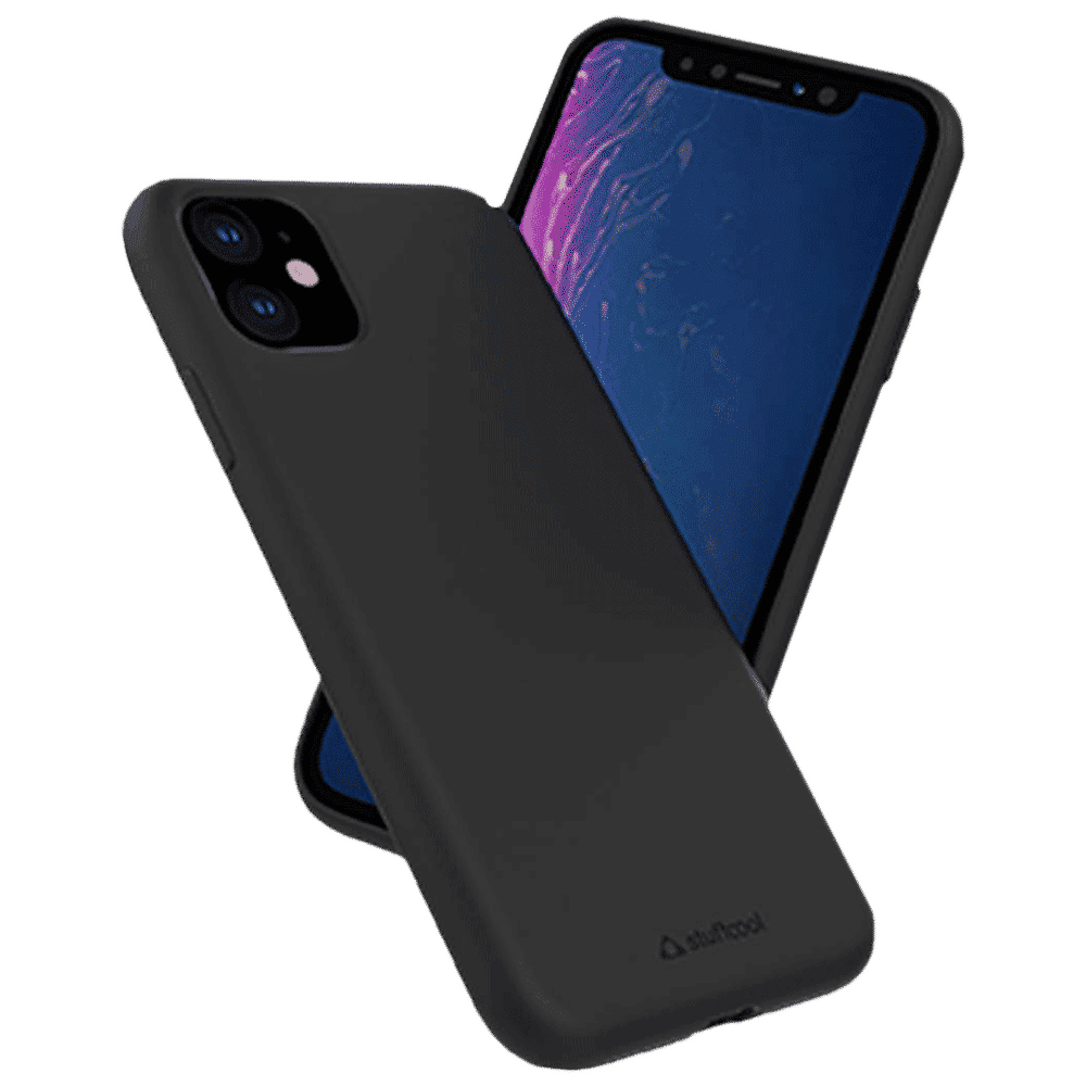 stuffcool Silo Soft and Smooth Silicone Back Cover for Apple iPhone 11 (Camera Protection, Black)_1