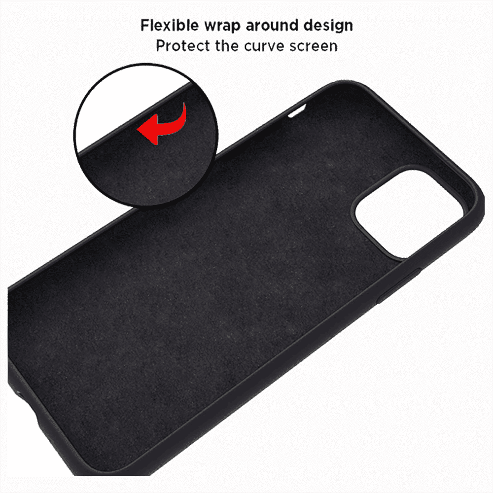 stuffcool Silo Soft and Smooth Silicone Back Cover for Apple iPhone 11 (Camera Protection, Black)_5
