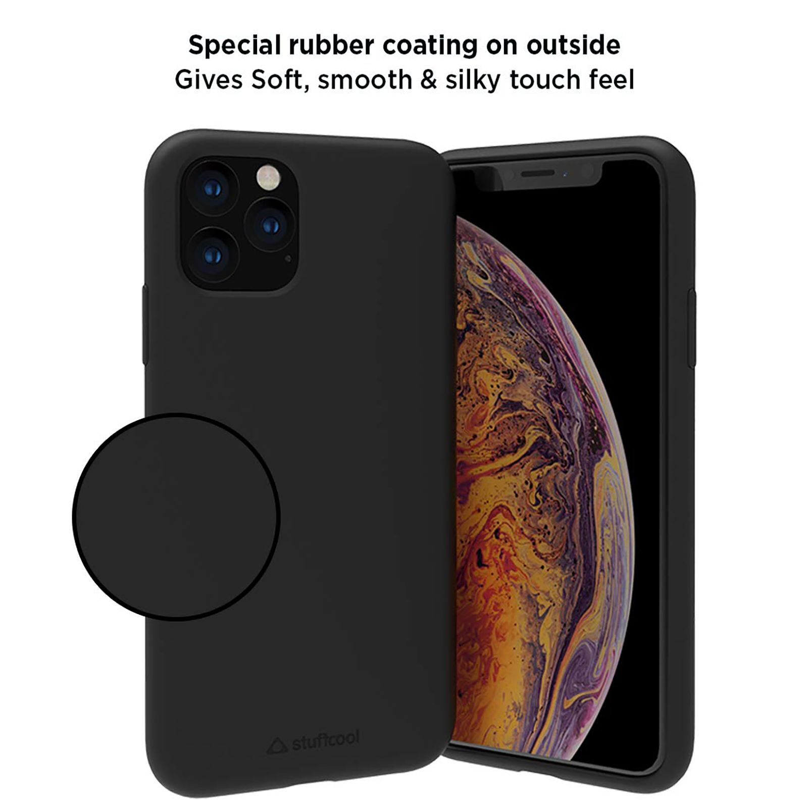 stuffcool Silo Soft and Smooth Silicone Back Cover for Apple iPhone 11 (Camera Protection, Black)_6