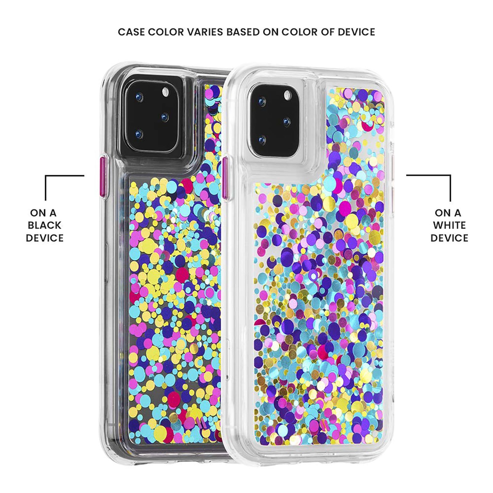 Case-Mate Waterfall Glitter Polycarbonate Back Cover for Apple iPhone 11 Pro (Wireless Charging Compatible, Confetti)_8