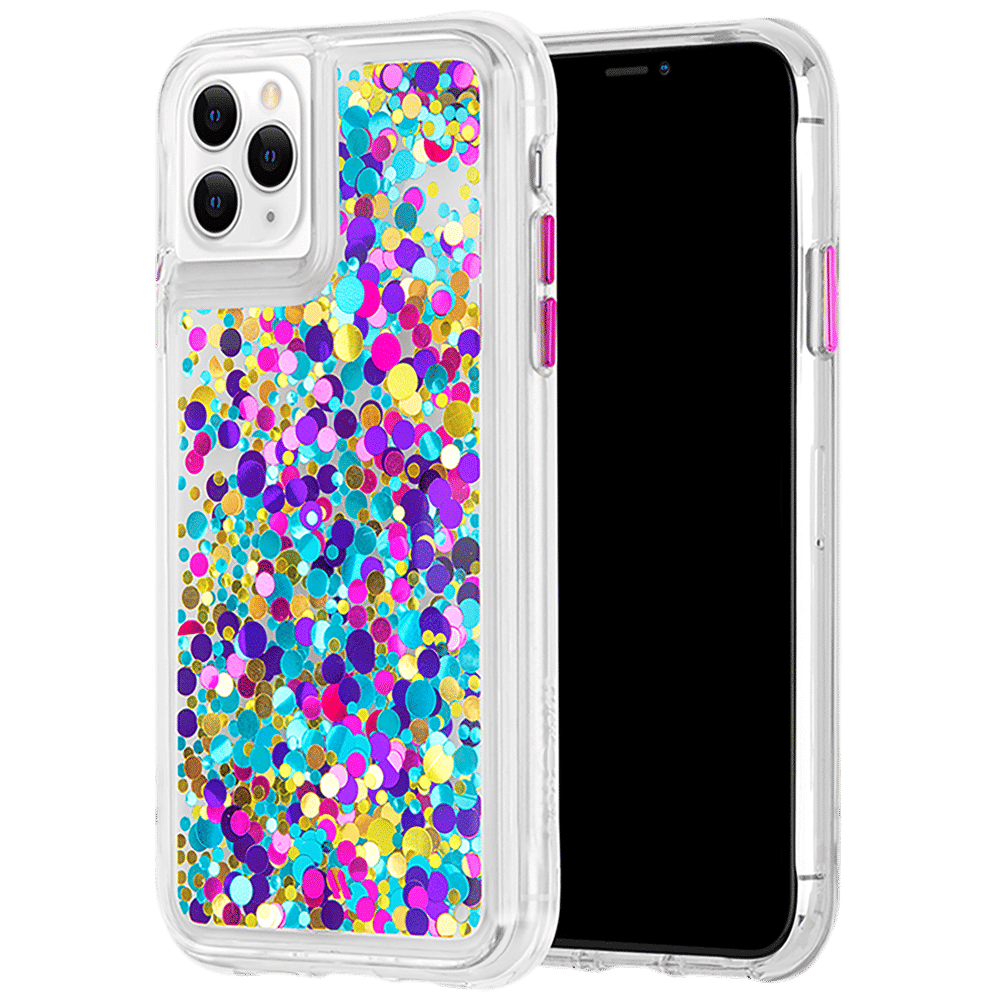 Case-Mate Waterfall Glitter Polycarbonate Back Cover for Apple iPhone 11 Pro Max (Wireless Charging Compatible, Confetti)_1