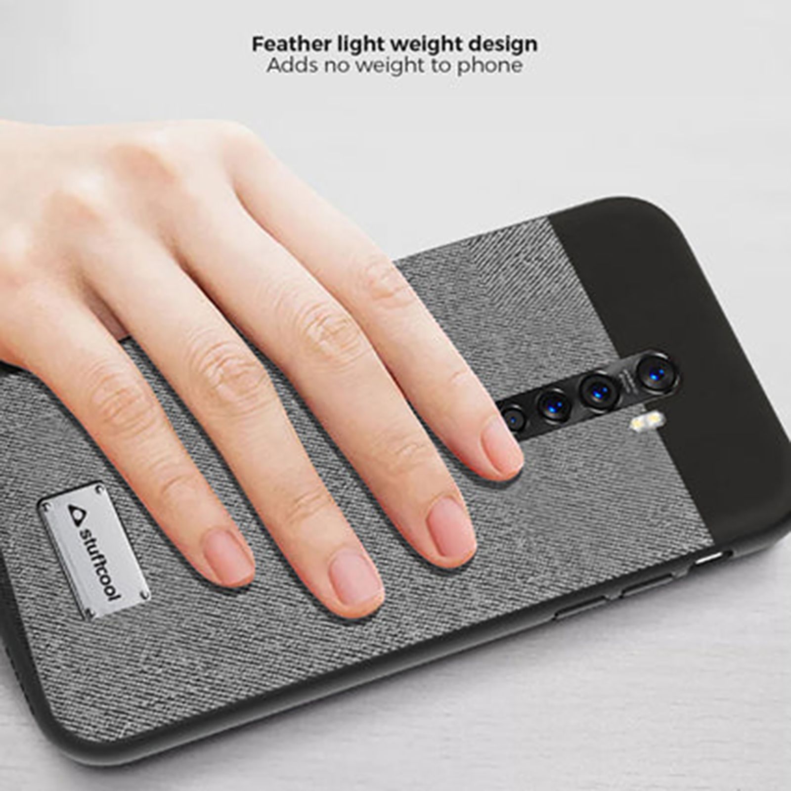 stuffcool PU & Leather Back Cover oppo Reno 2Z (Scratch Protection, Black)_4