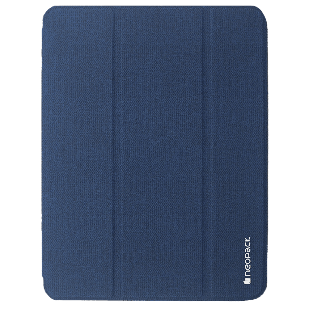 neopack Trifold Smart Delta Polyurethane Flip Cover for Apple iPad 10.2 Inch (Magnetic Folding Design, Navy Blue)_1