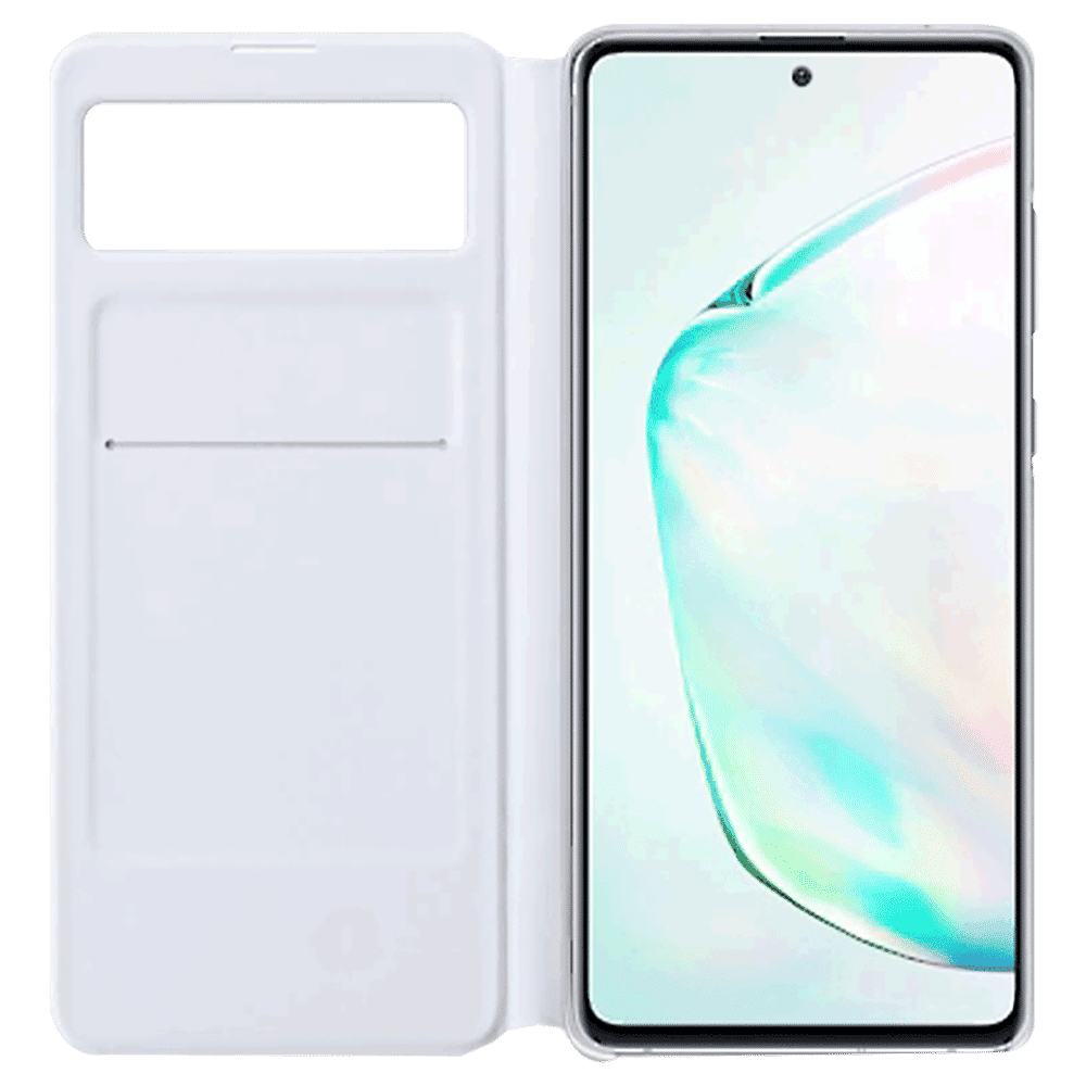SAMSUNG Carbon Fiber Flip Cover for Galaxy Note 10 Lite (Camera Protection, White)_3