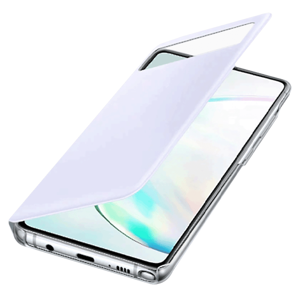 SAMSUNG Carbon Fiber Flip Cover for Galaxy Note 10 Lite (Camera Protection, White)_4