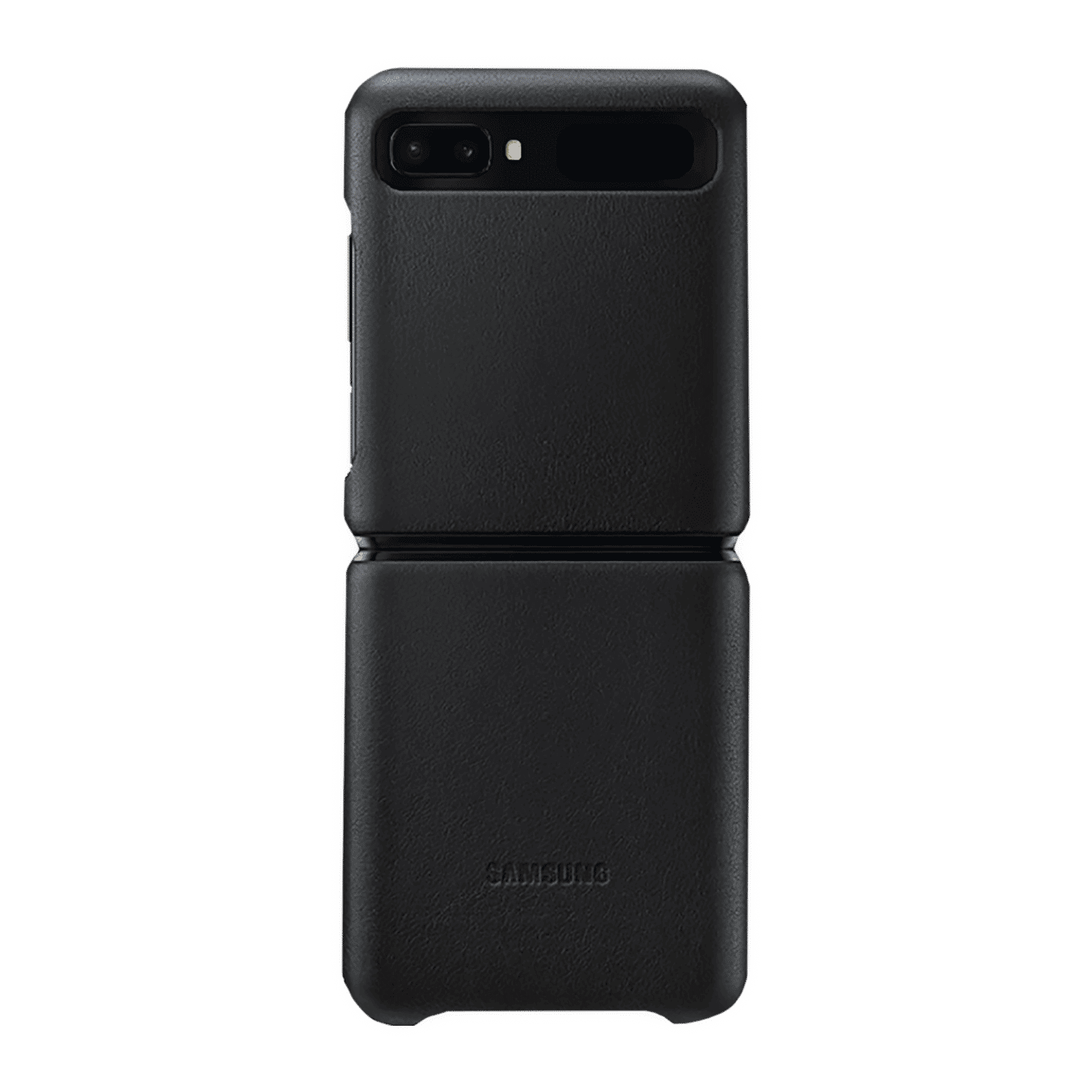 SAMSUNG Soft Calf Leather Back Cover for SAMSUNG Galaxy Z Flip (Thin But Excellent Grip, Black)_3