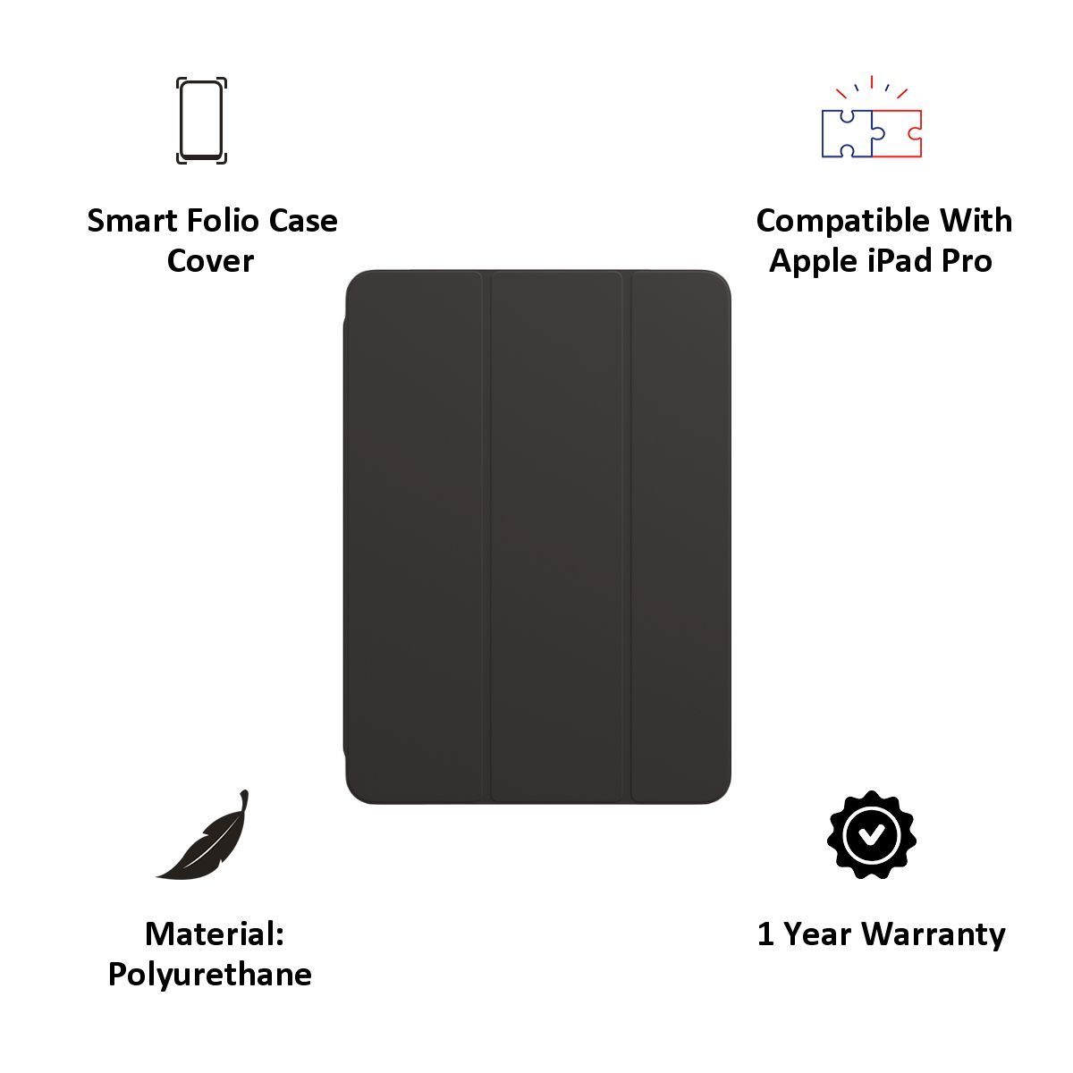 Apple MXT42ZM/A PU Flip Cover for iPad Pro 11 (Magnetic Lock Standing, Black) Apple MXT42ZM/A PU Flip Cover for iPad Pro 11 (Magnetic Lock Standing, Black)_6