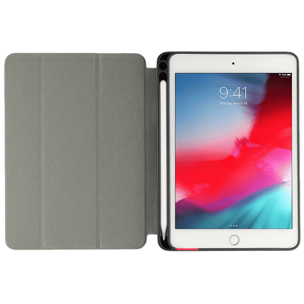 neopack Trifold Smart Delta Polyurethane Flip Cover for Apple iPad Mini 5 7.9 Inch (Magnetic Folding Design, Black)_4