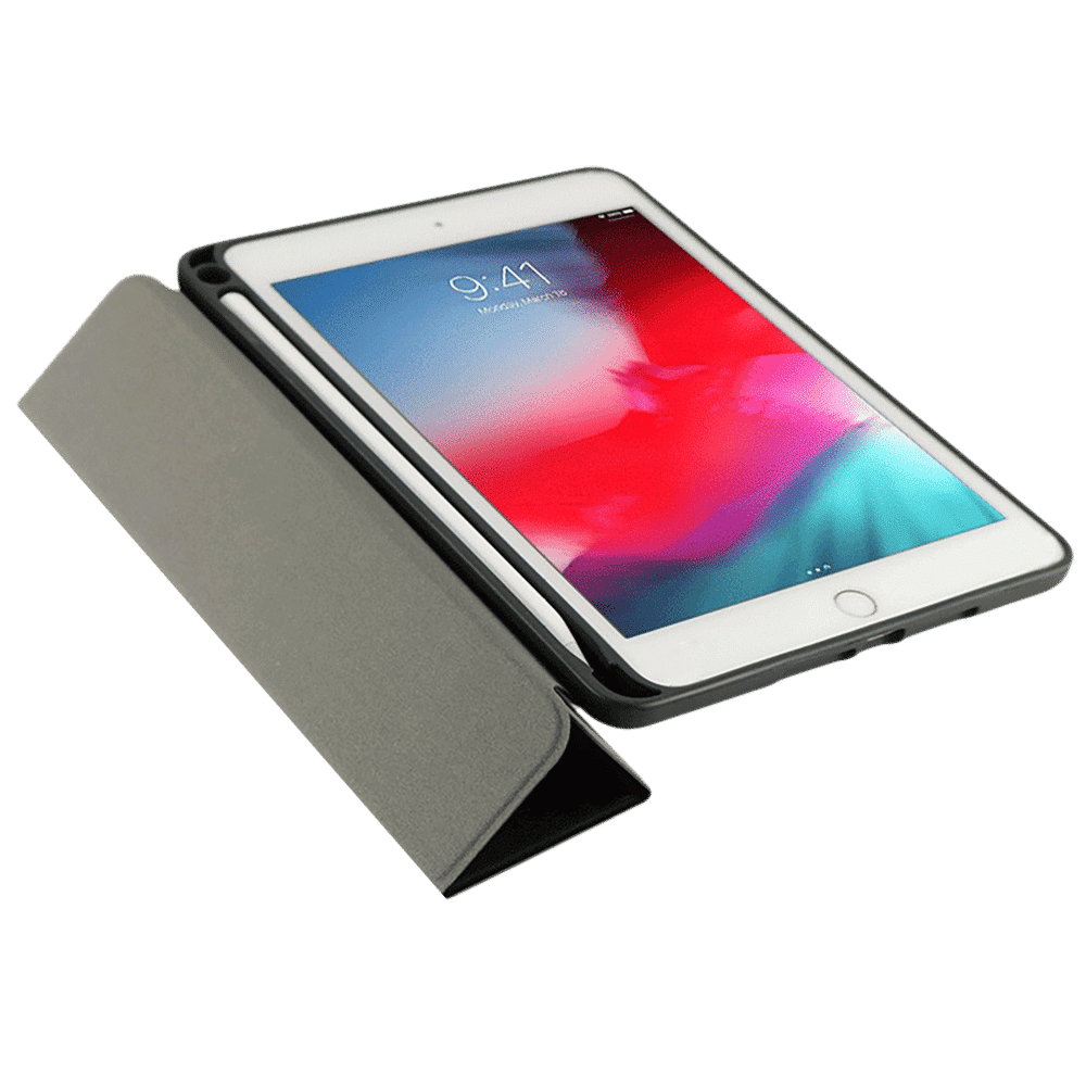 neopack Trifold Smart Delta Polyurethane Flip Cover for Apple iPad Mini 5 7.9 Inch (Magnetic Folding Design, Black)_6