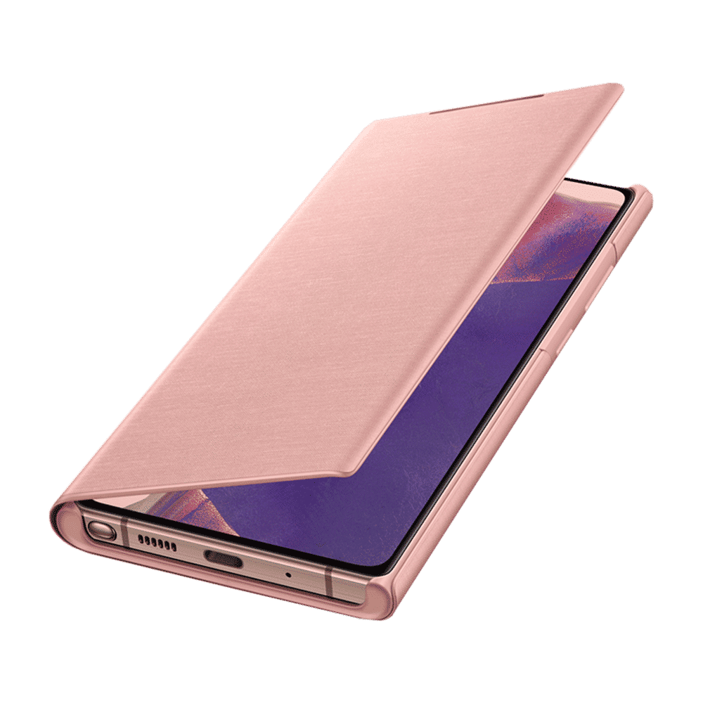 SAMSUNG Synthetic Leather Flip Cover for SAMSUNG Galaxy Note 20 (Convenient Alerts, Mystic Bronze)_3