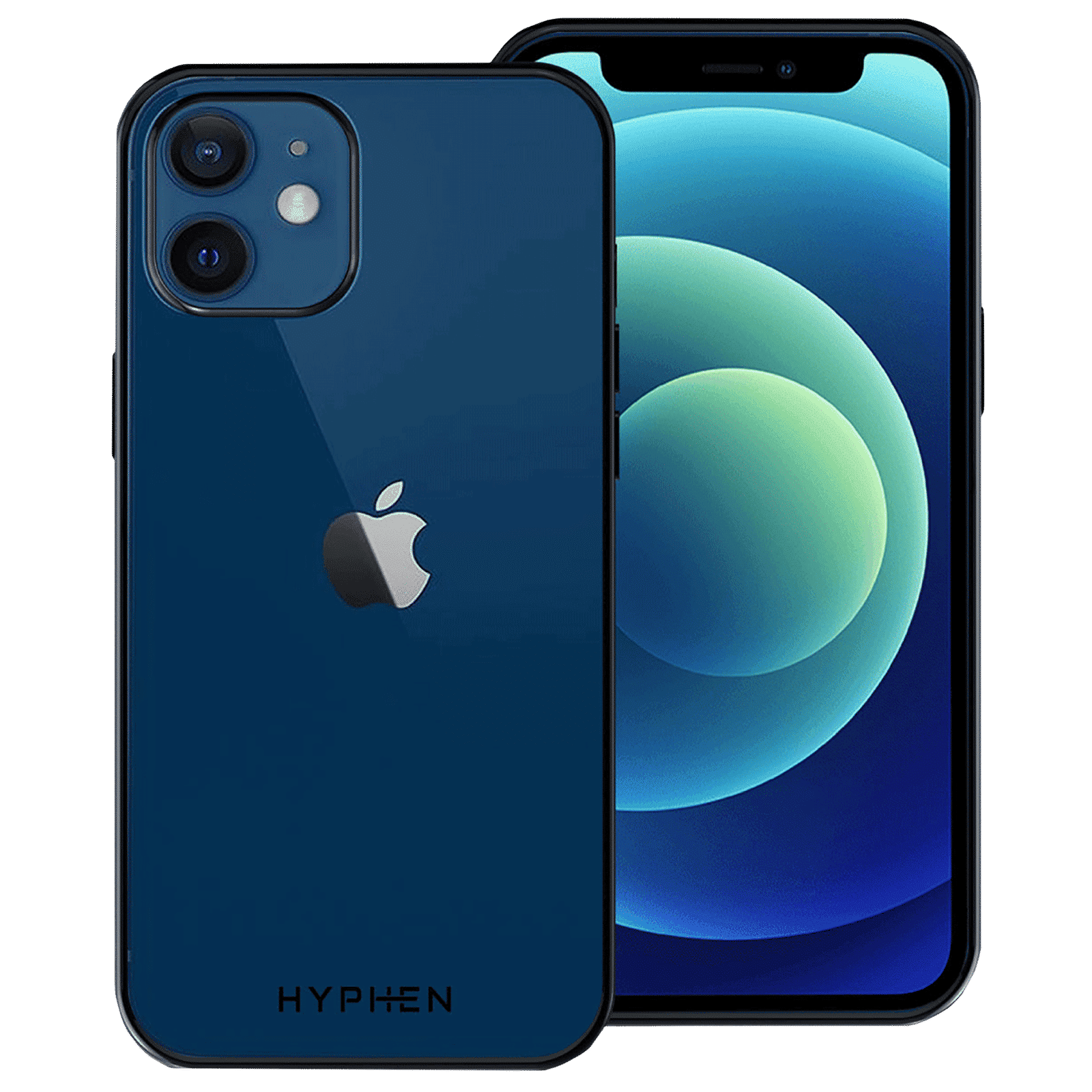 HYPHEN Frame TPU Back Cover for Apple iPhone 12, 12 Pro (Supports Wireless Charging, Black)_1