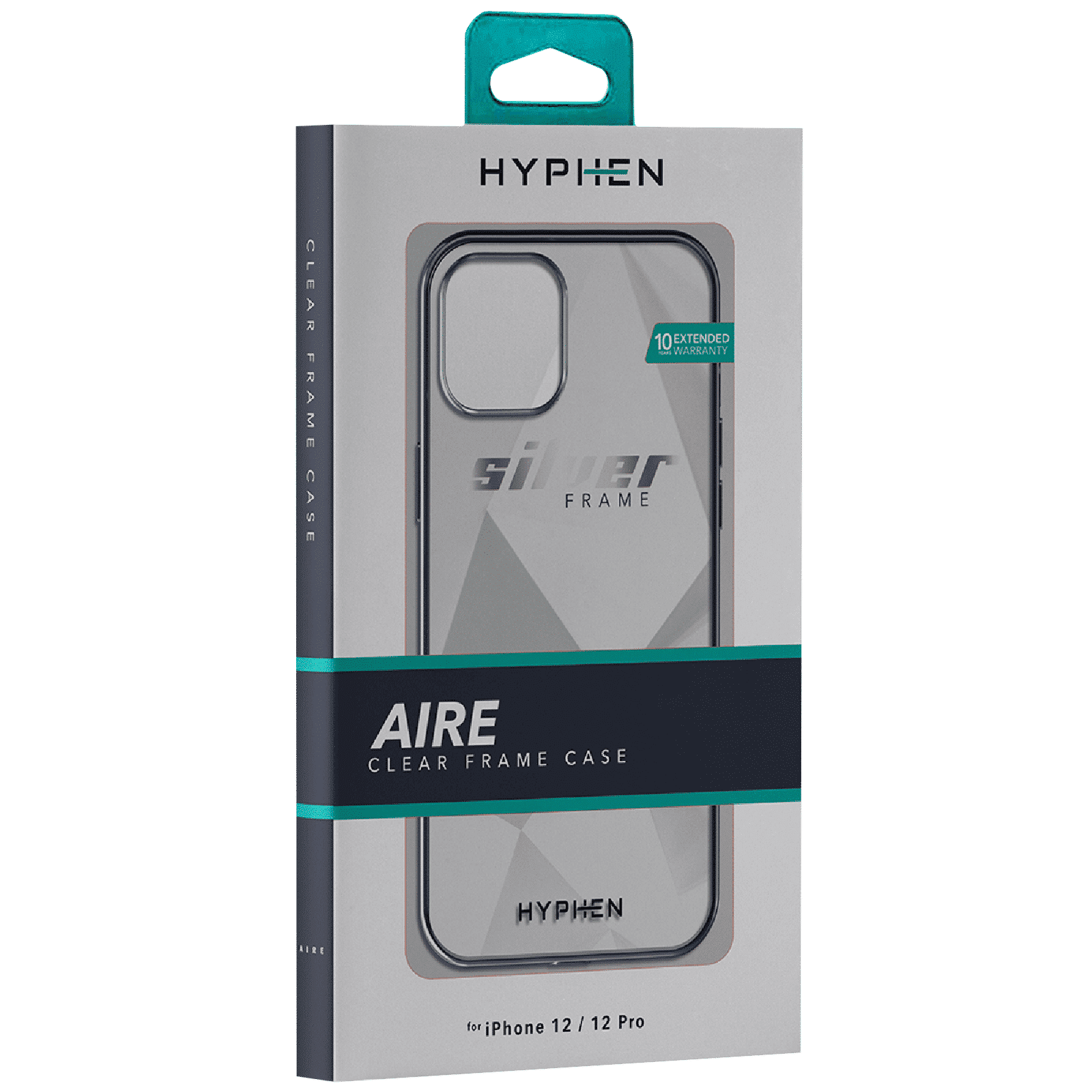 Hyphen AIRE Frame TPU Back Cover for Apple iPhone 12, 12 Pro (Supports Wireless Charging, Silver)_11