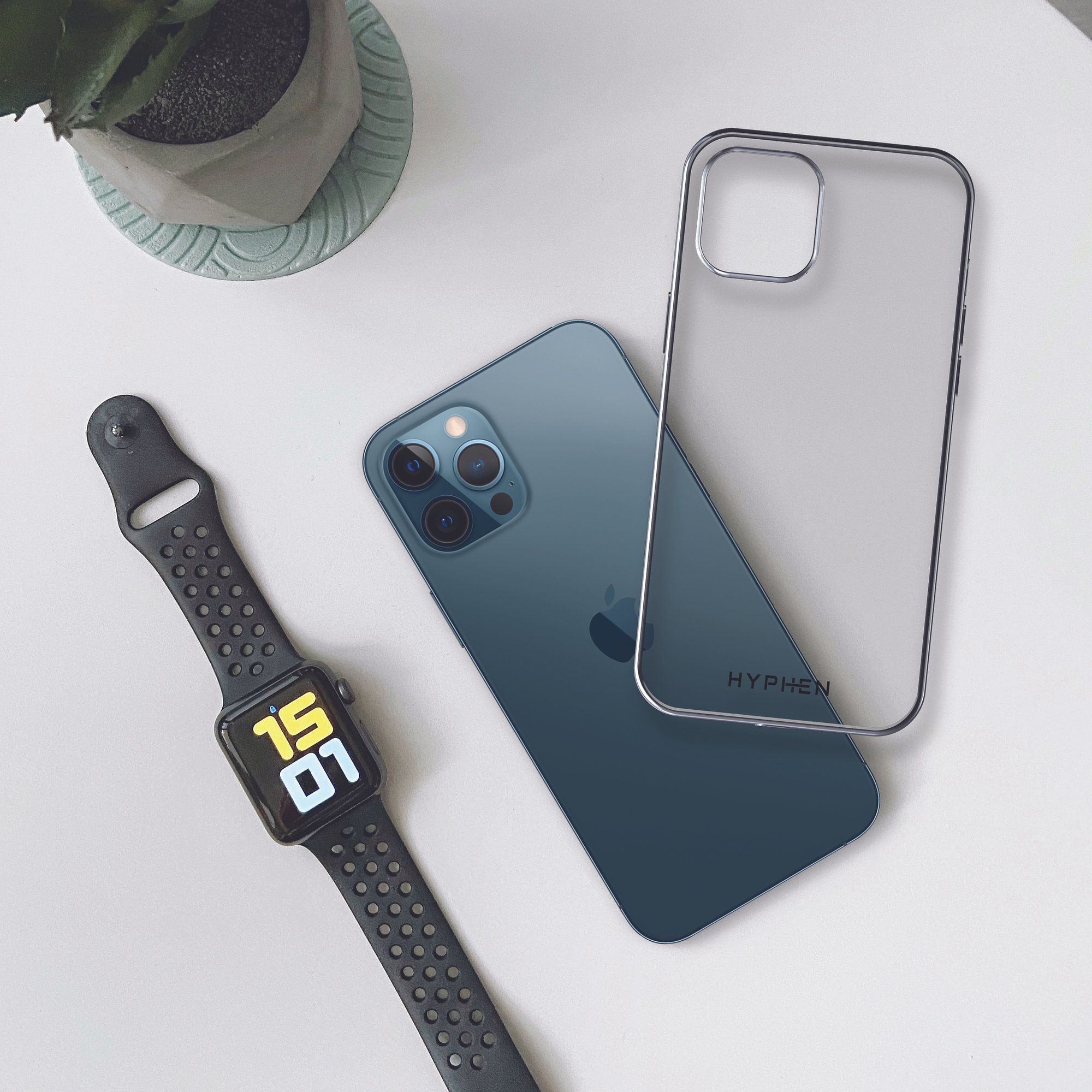 Hyphen AIRE Frame TPU Back Cover for Apple iPhone 12, 12 Pro (Supports Wireless Charging, Silver)_6