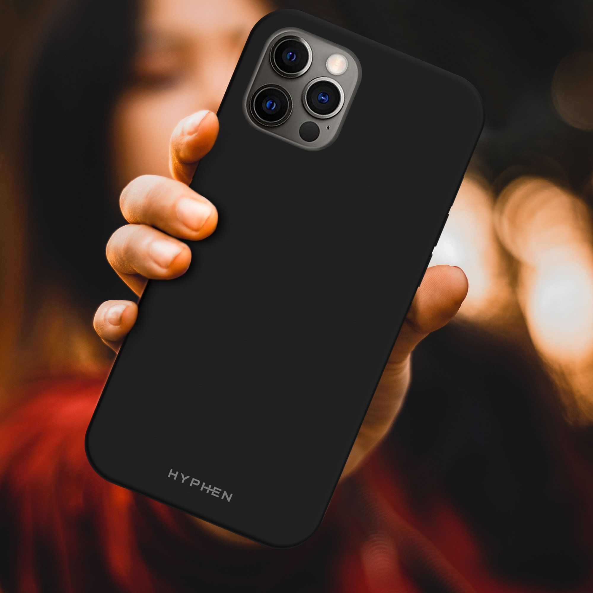 Hyphen TINT Soft Polyurethane Silicone Back Cover for Apple iPhone 12, 12 Pro (Supports Wireless Charging, Black)_5