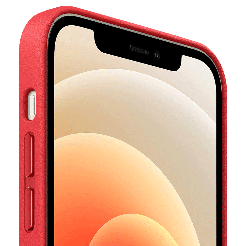 Apple Soft Leather Back Cover for Apple iPhone 12, 12 Pro (Built-in Magnets, (Product) Red)_4
