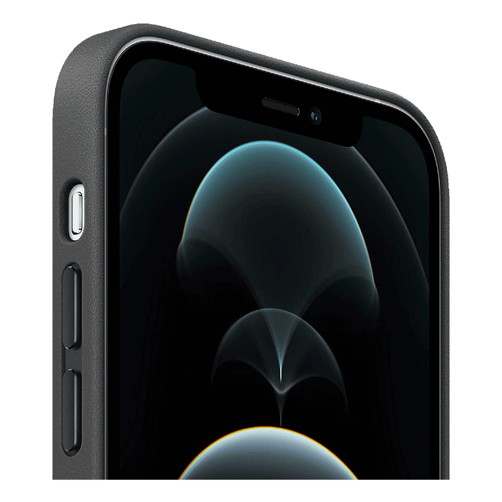 Apple Soft Leather Back Cover for Apple iPhone 12 Pro Max (MagSafe Charging Support, Black)_3