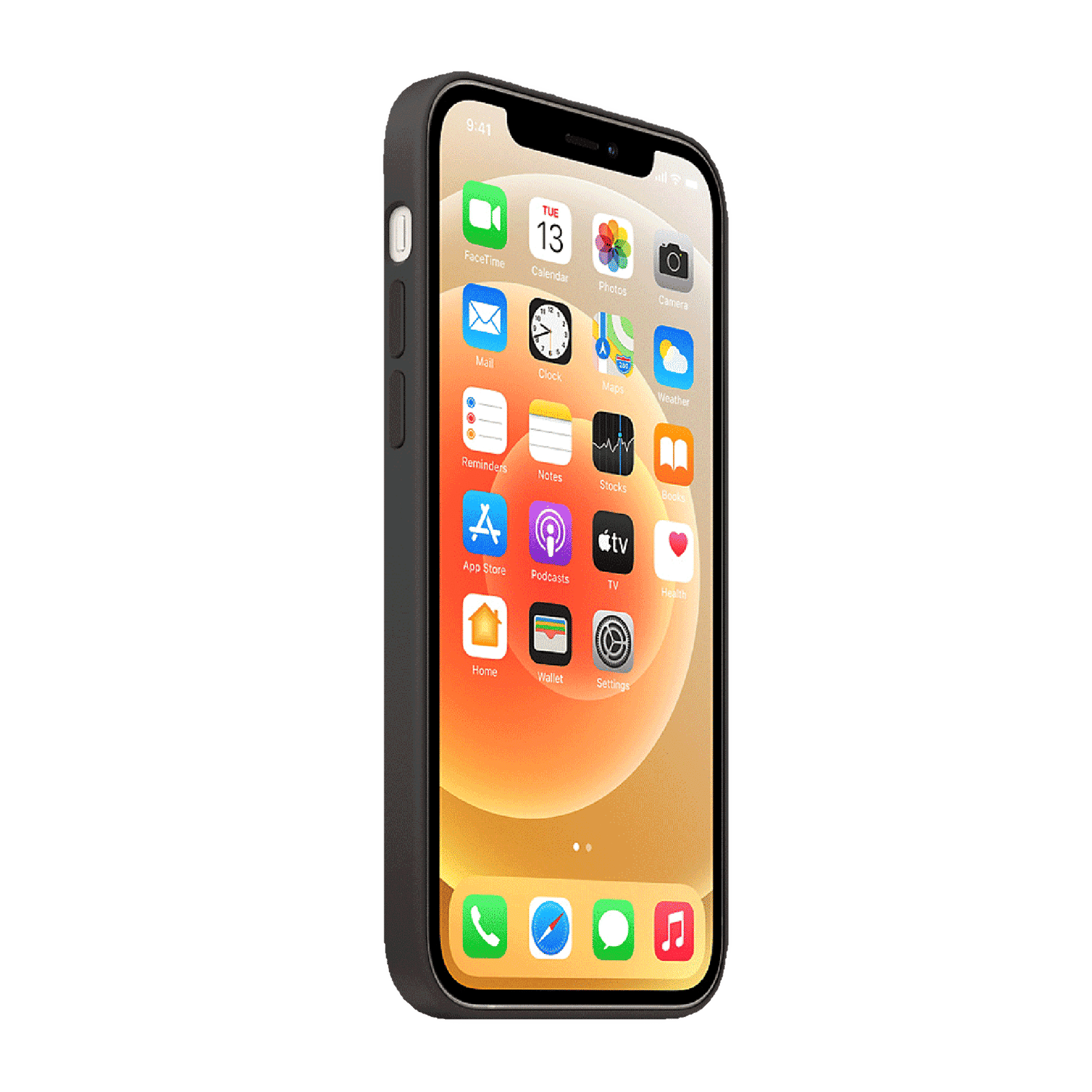 Apple Soft Silicone Back Cover for Apple iPhone 12 Mini (MagSafe Charging Support, Black)_3