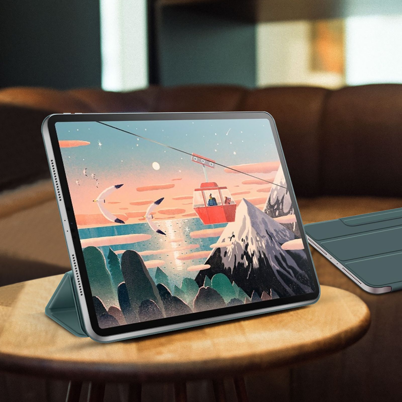 Hyphen VERSO Polyurethane Folio Case for Apple iPad Pro 11 Inch (3rd, 4th & 5th Gen) (Built-in Magnet, Midnight Green)_5