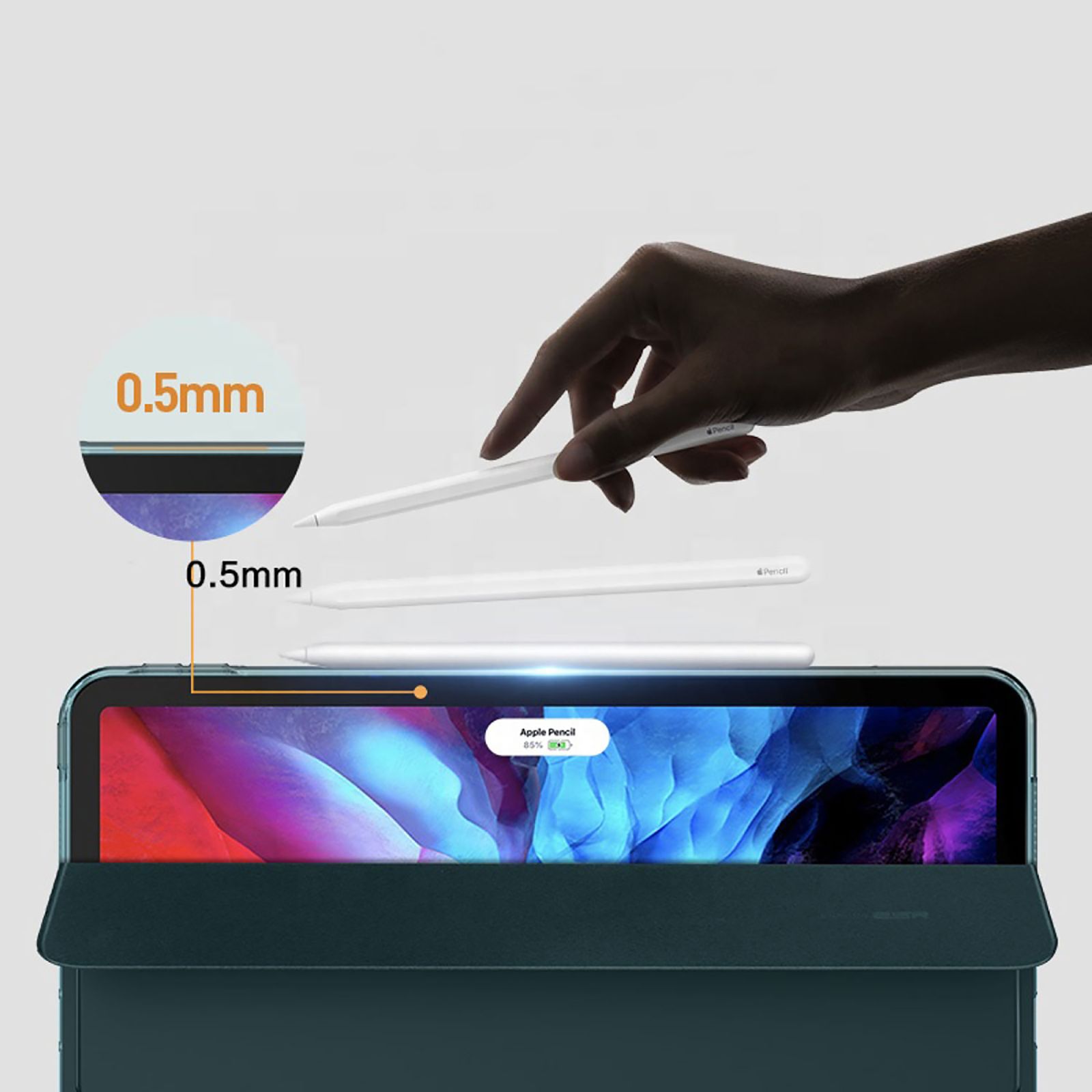 Hyphen VERSO Polyurethane Folio Case for Apple iPad Pro 11 Inch (3rd, 4th & 5th Gen) (Built-in Magnet, Midnight Green)_9