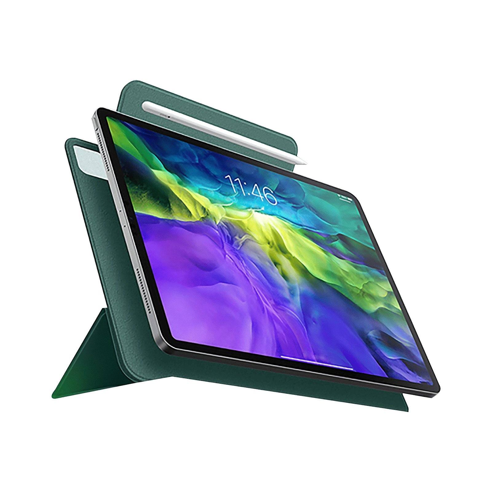 Hyphen VERSO Polyurethane Folio Case for Apple iPad Pro 11 Inch (3rd, 4th & 5th Gen) (Built-in Magnet, Midnight Green)_4