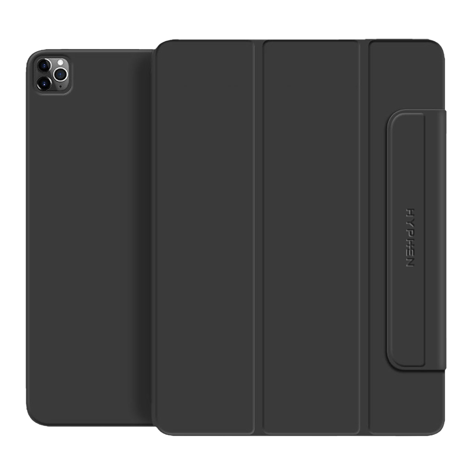 Hyphen VERSO Polyurethane Folio Case for Apple iPad Pro 12.9 Inch (3rd, 4th & 5th Gen) (Built-in Magnet, Black)_1