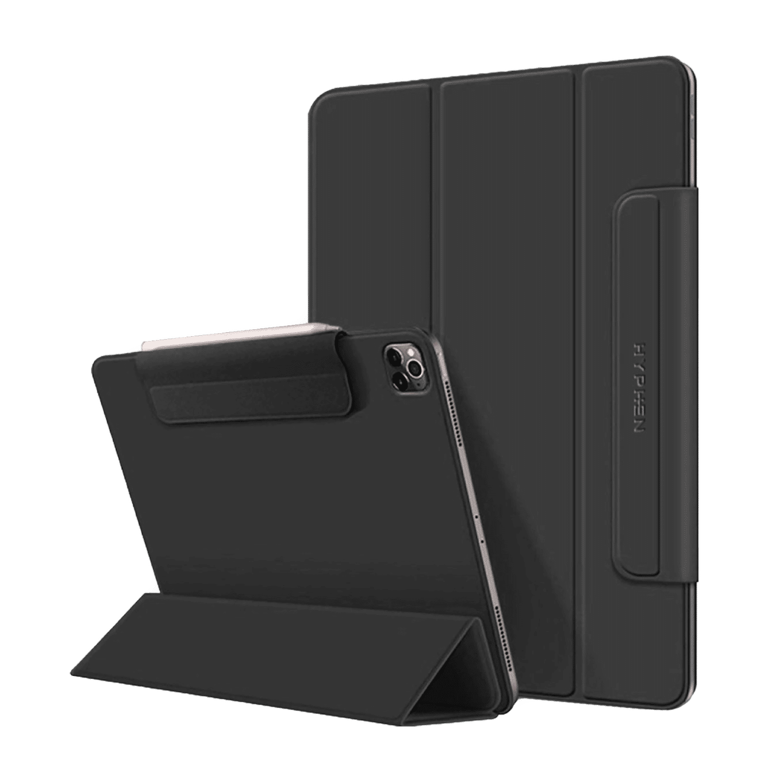 Hyphen VERSO Polyurethane Folio Case for Apple iPad Pro 12.9 Inch (3rd, 4th & 5th Gen) (Built-in Magnet, Black)_4
