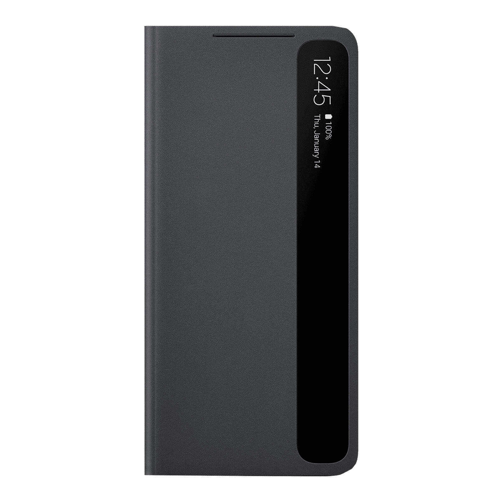 SAMSUNG Smart Clear View TPU Flip Cover for SAMSUNG Galaxy S21 (Anti-Microbial, Black)_1