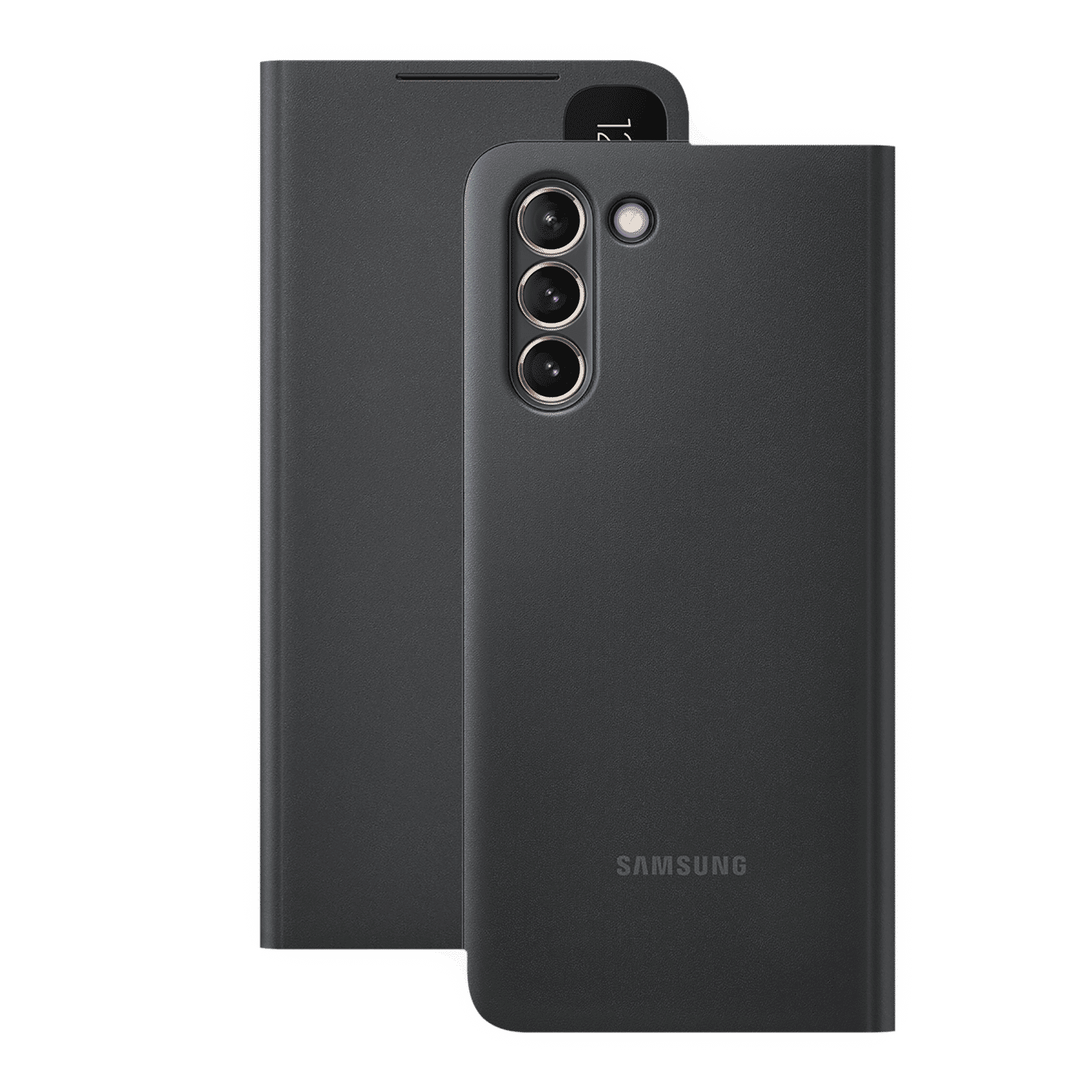 SAMSUNG Smart Clear View TPU Flip Cover for SAMSUNG Galaxy S21 (Anti-Microbial, Black)_8