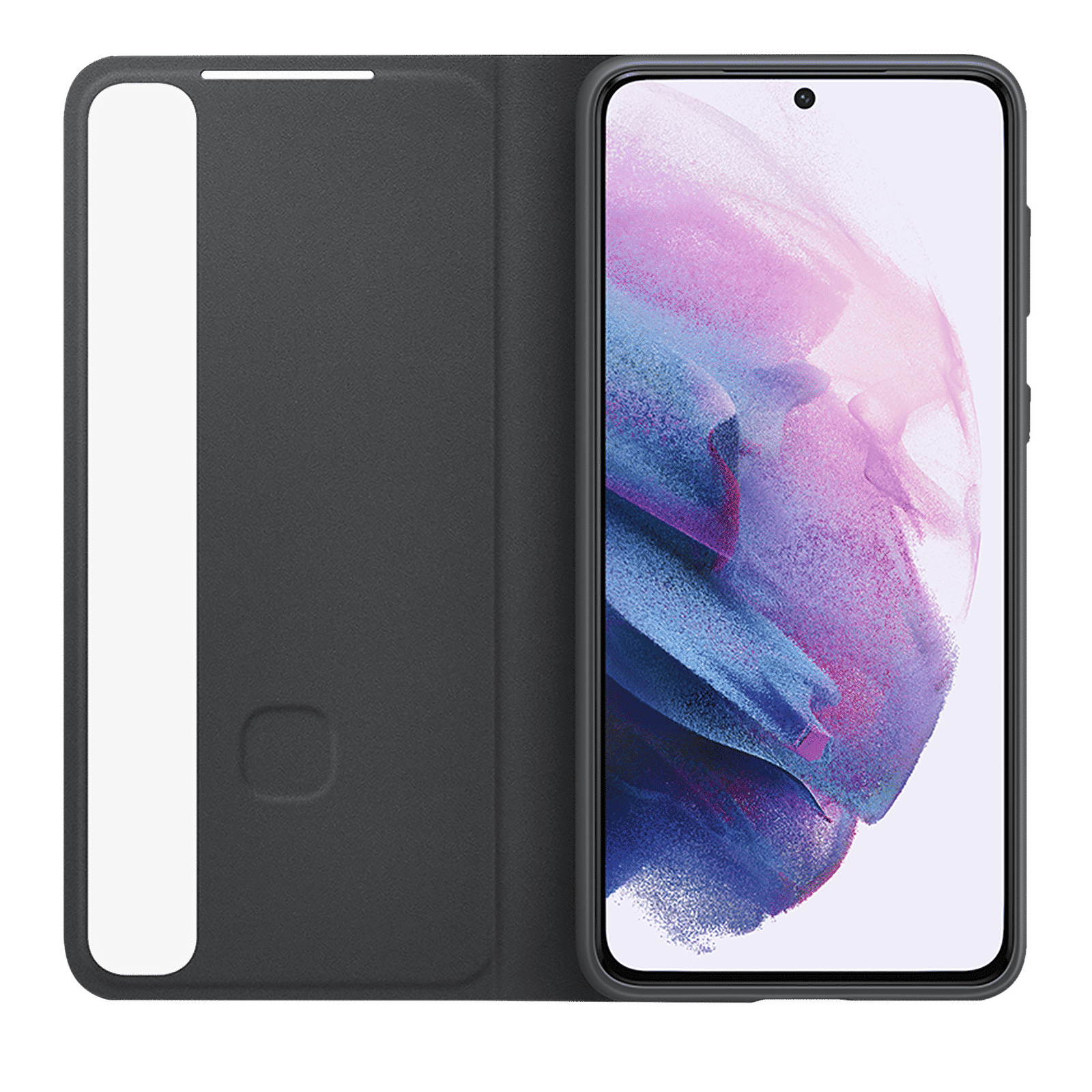 SAMSUNG Smart Clear View TPU Flip Cover for SAMSUNG Galaxy S21 (Anti-Microbial, Black)_6