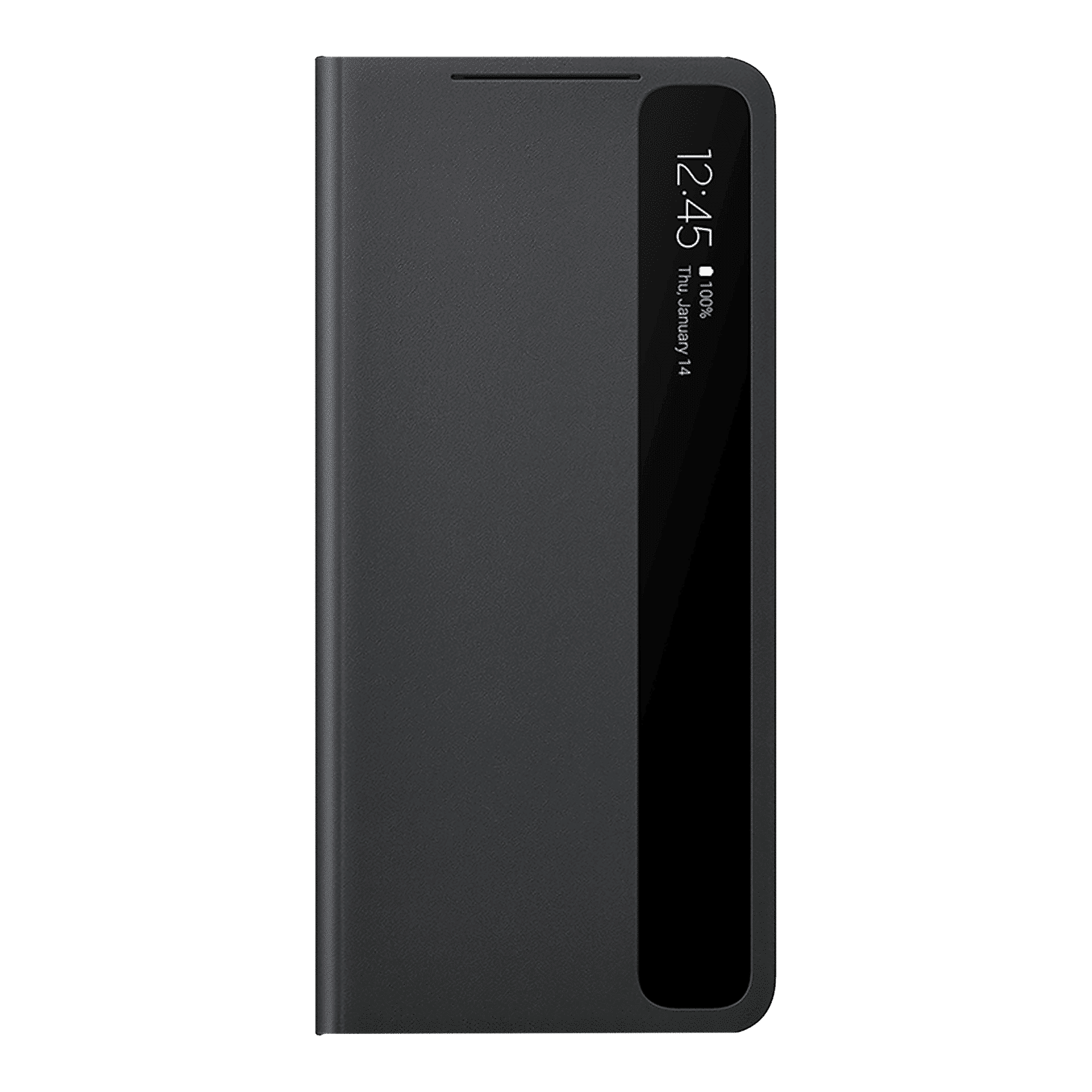 SAMSUNG Smart Clear View TPU Flip Cover for SAMSUNG Galaxy S21 Ultra (Anti-Microbial, Black)_1