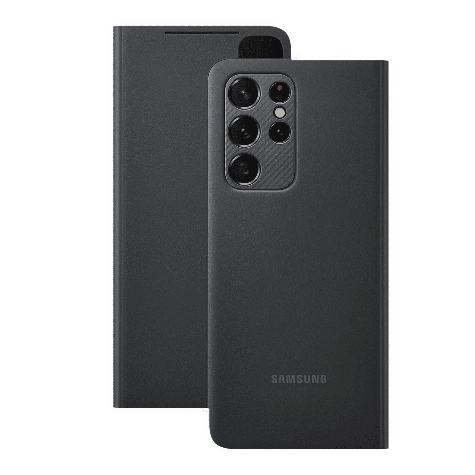 SAMSUNG Smart Clear View TPU Flip Cover for SAMSUNG Galaxy S21 Ultra (Anti-Microbial, Black)_8