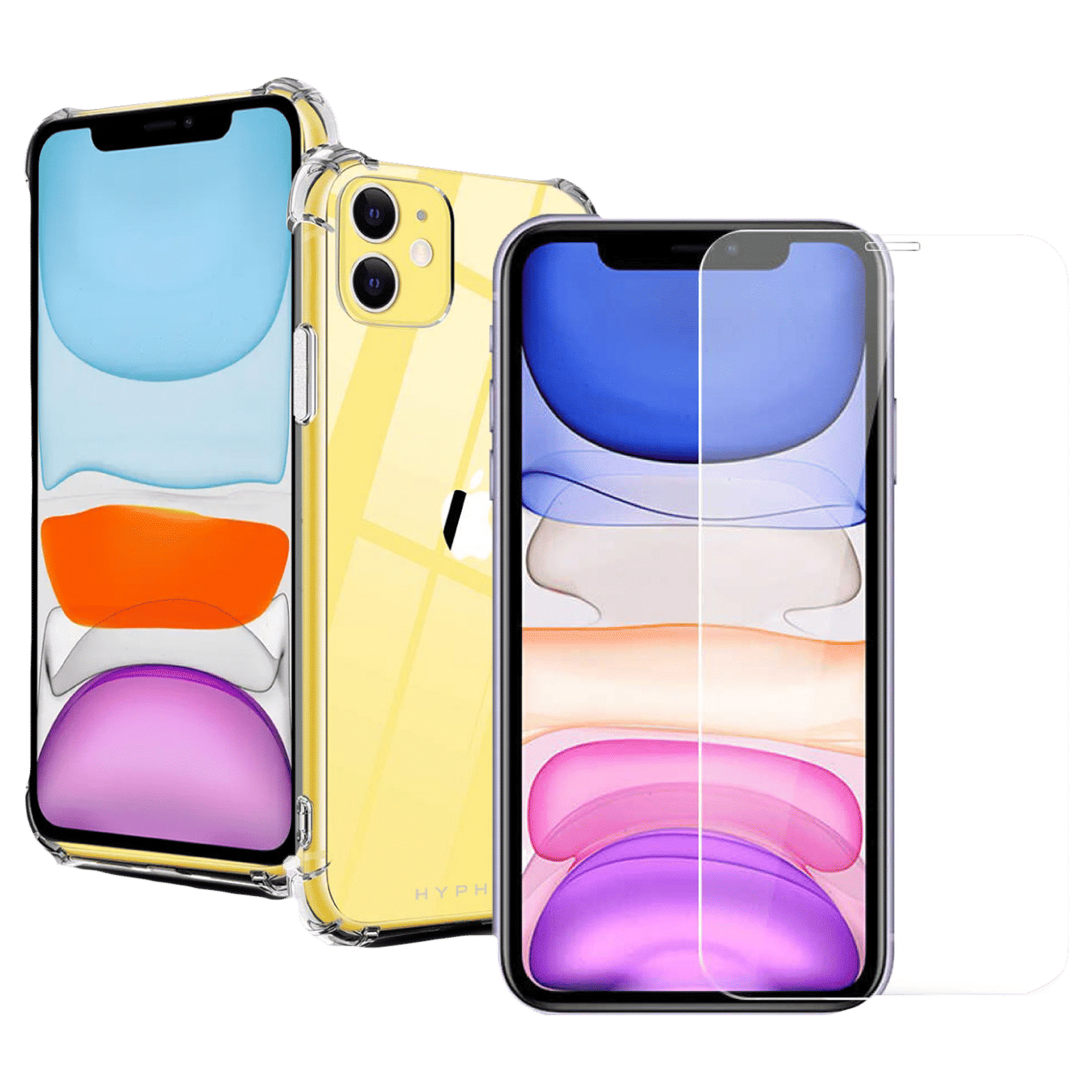 Hyphen DURO Screen Protector & TPU Back Cover Combo for Apple iPhone 11 (Supports Wireless Charging, Clear) Hyphen DURO Screen Protector & TPU Back Cover Combo for Apple iPhone 11 (Supports Wireless Charging, Clear)_1